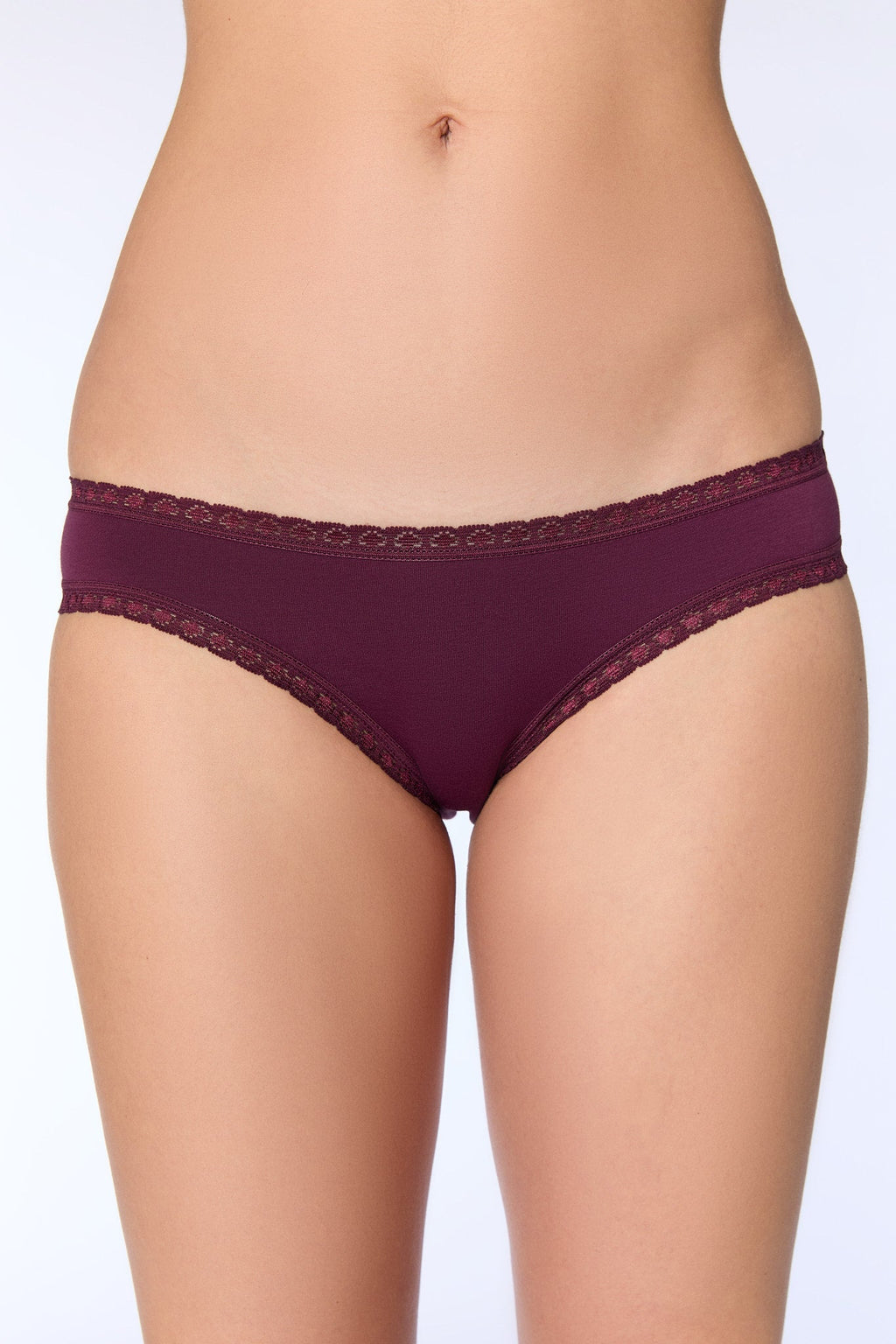 Women's Brief with Lace, Aubergine 3-Pack