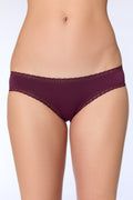 Women's Brief with Lace, Aubergine
