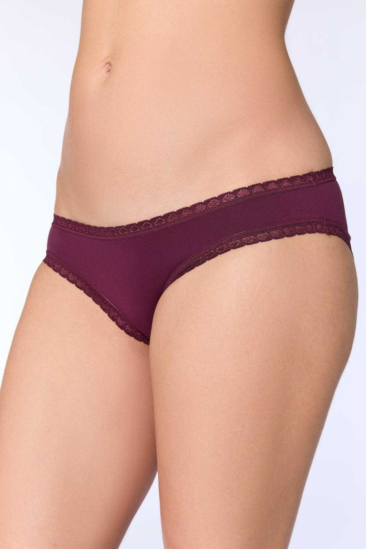Women's Brief with Lace, Aubergine 3-Pack