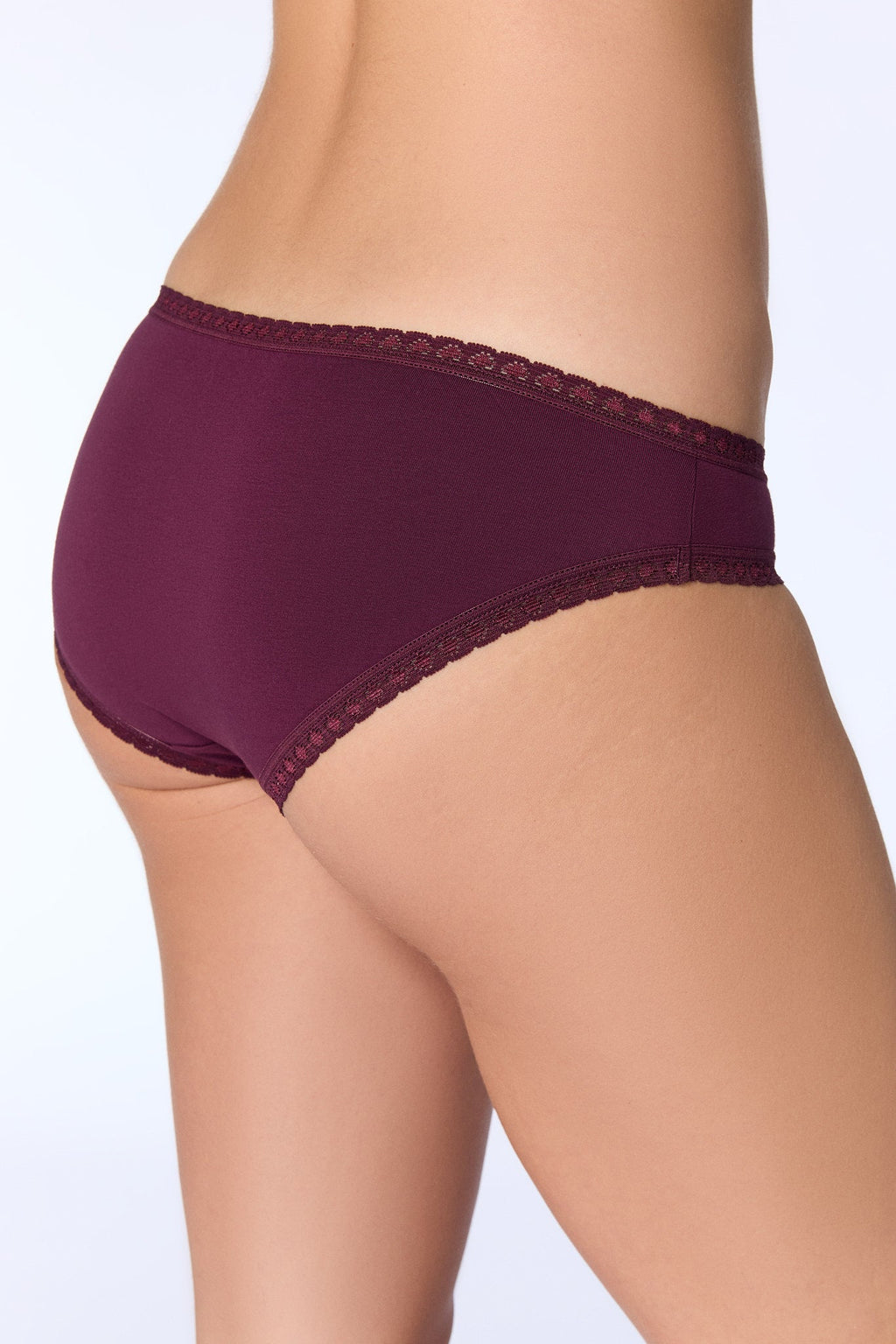 Women's Brief with Lace, Aubergine 3-Pack