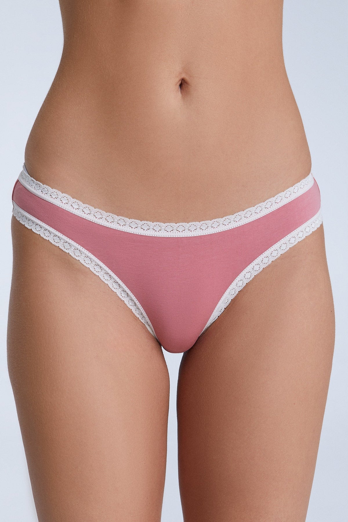 Women's Brief with Lace, Pastel Pink 3-Pack