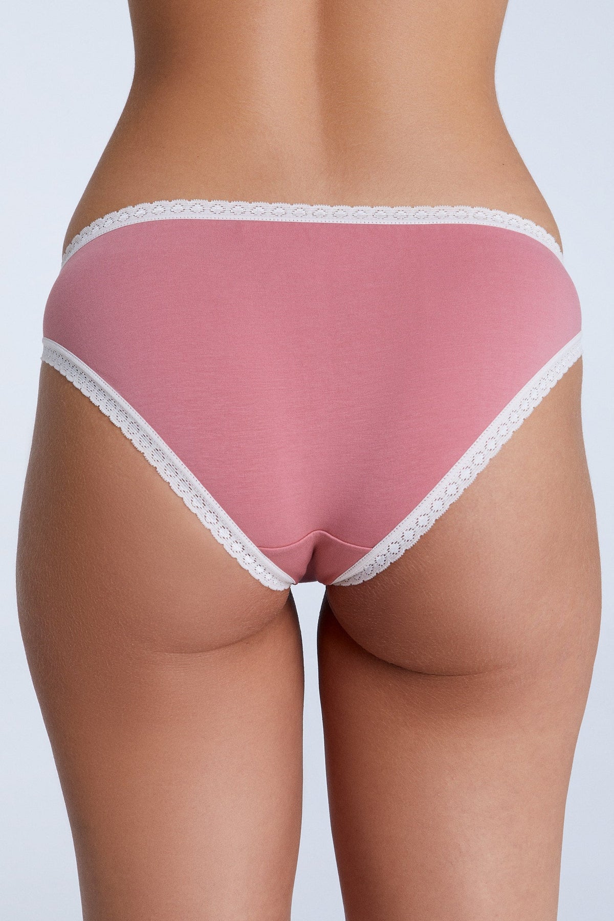 Women's Brief with Lace, Pastel Pink — Albero Natur, view 2