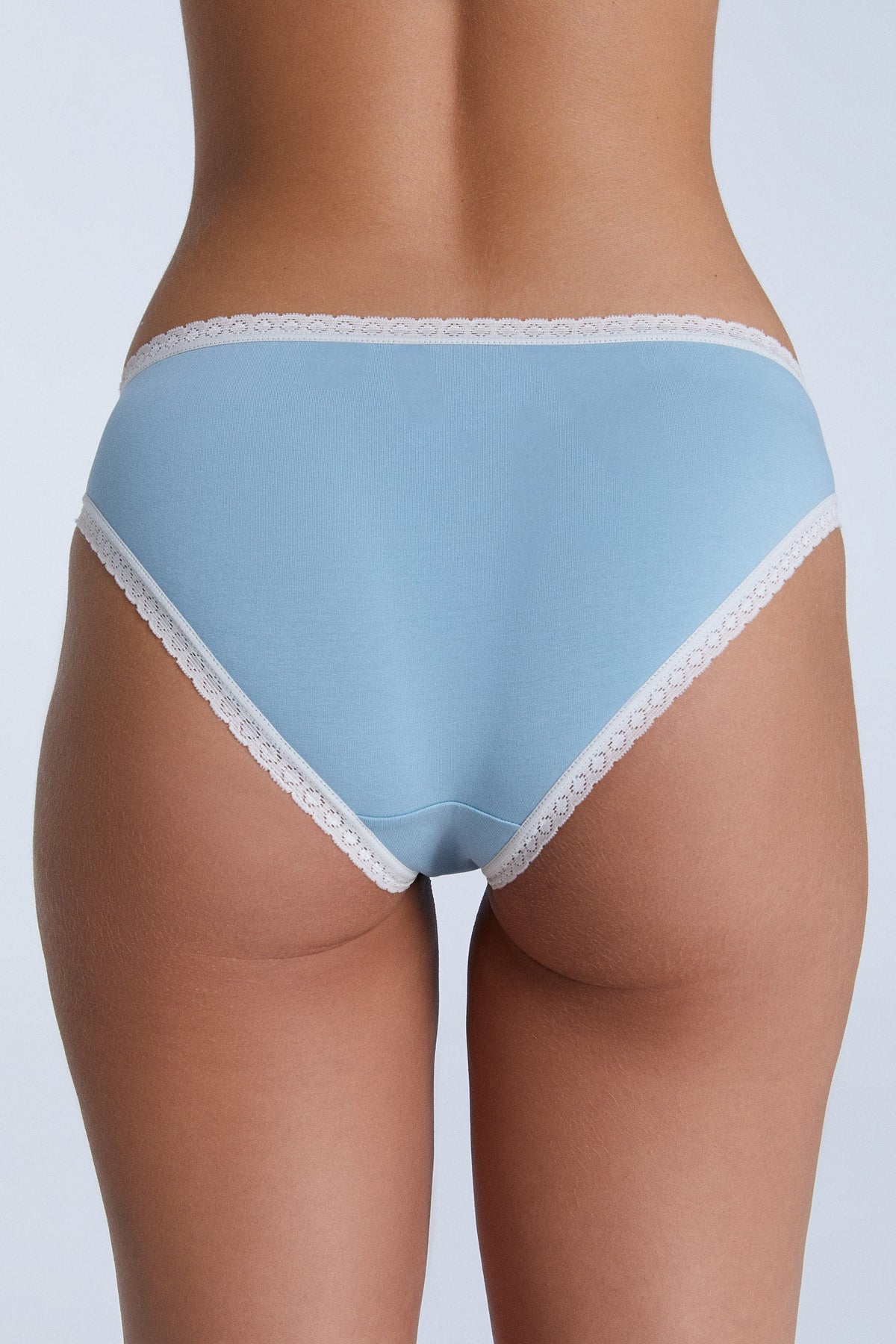 Women's Brief with Lace, Grey Blue 3-Pack