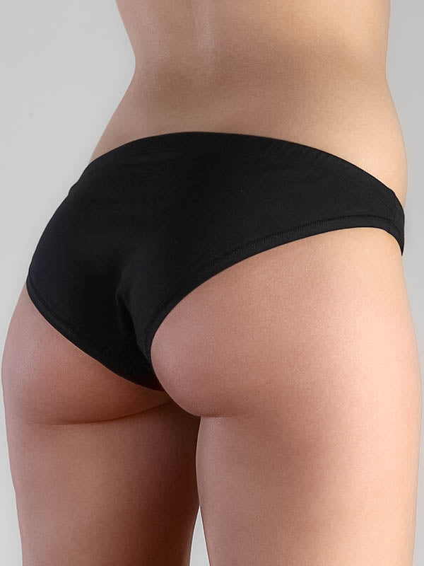 Women's Brief without Lace, Black 3-Pack — Albero Natur, view 3