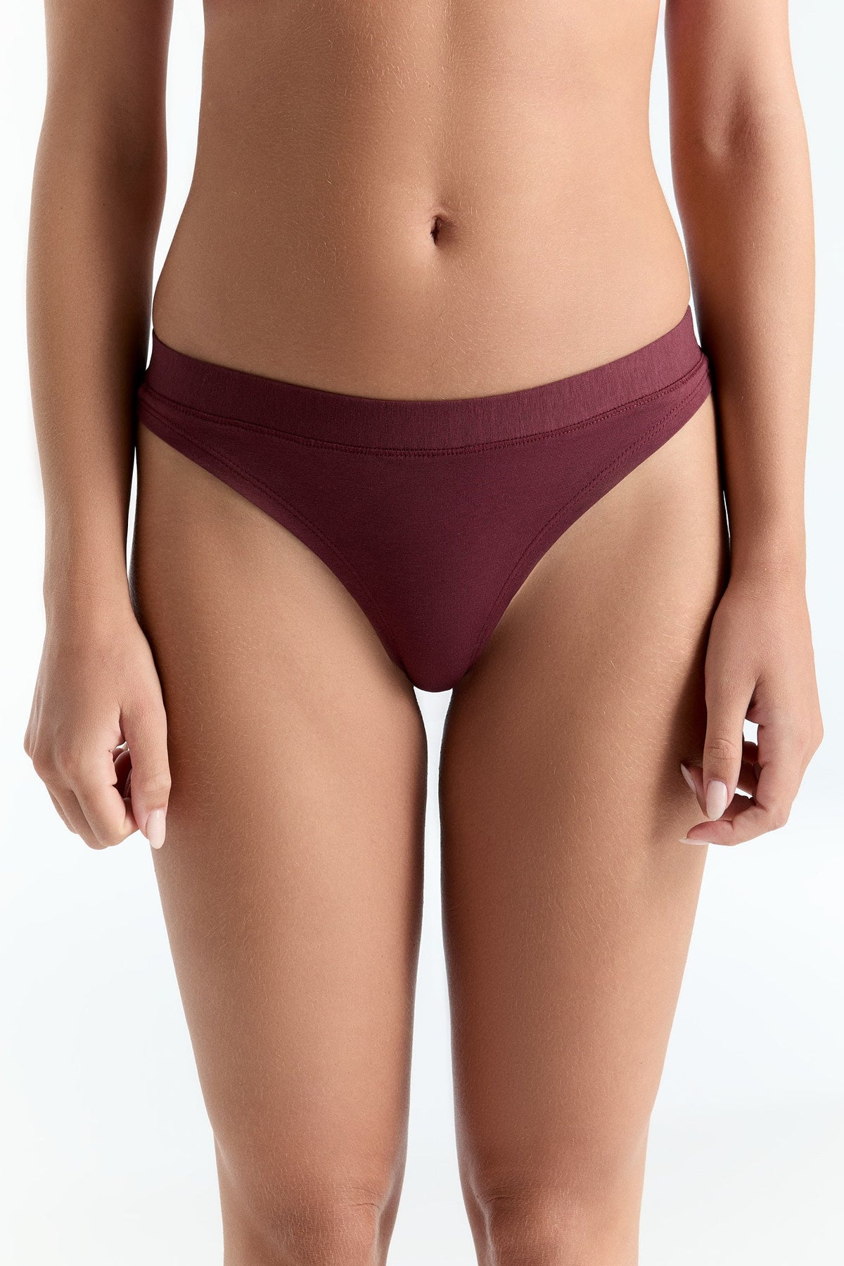 High Cut String Thong, Bordeaux — Albero Natur, view 4