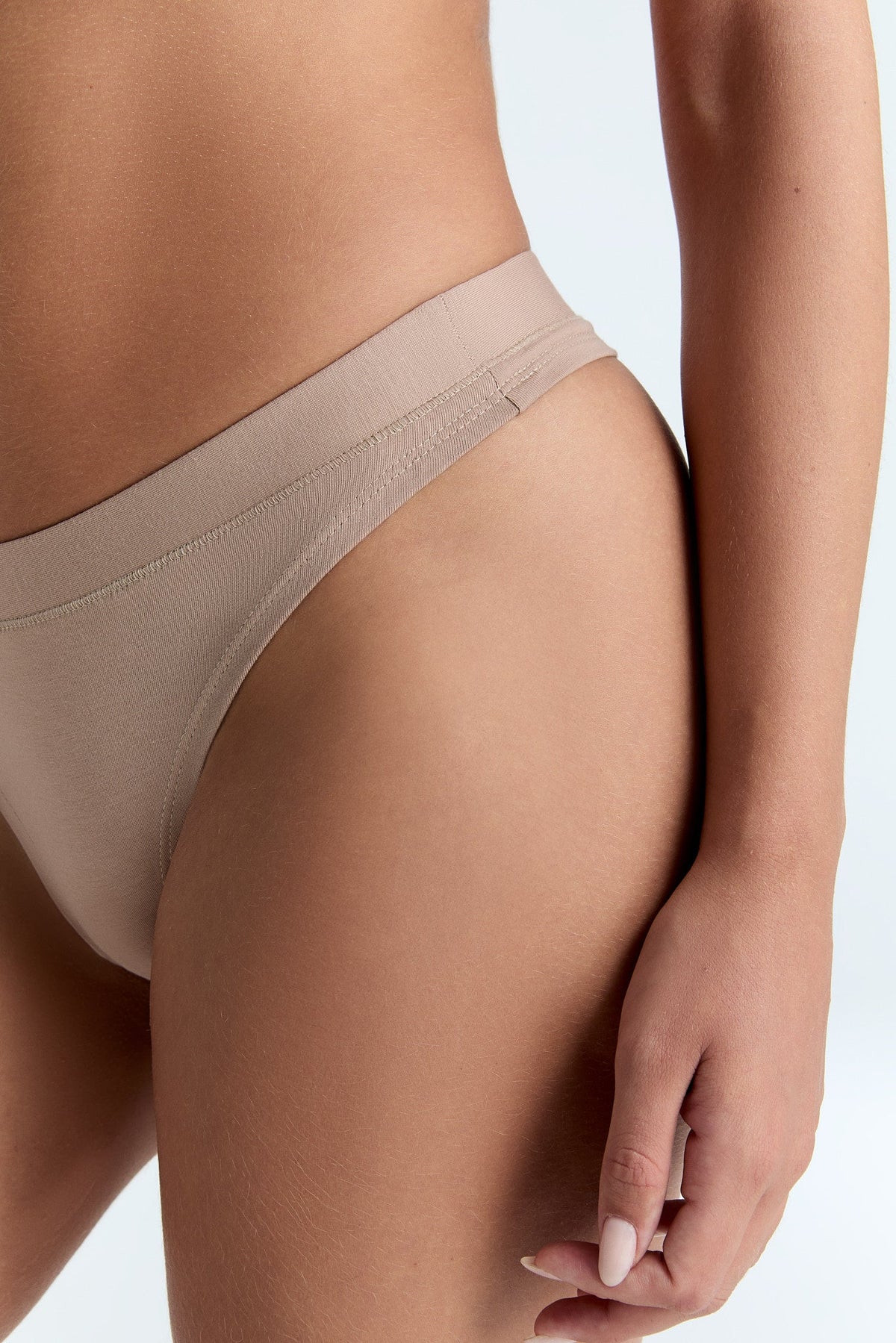 High Cut String Thong, Latte — Albero Natur, view 4