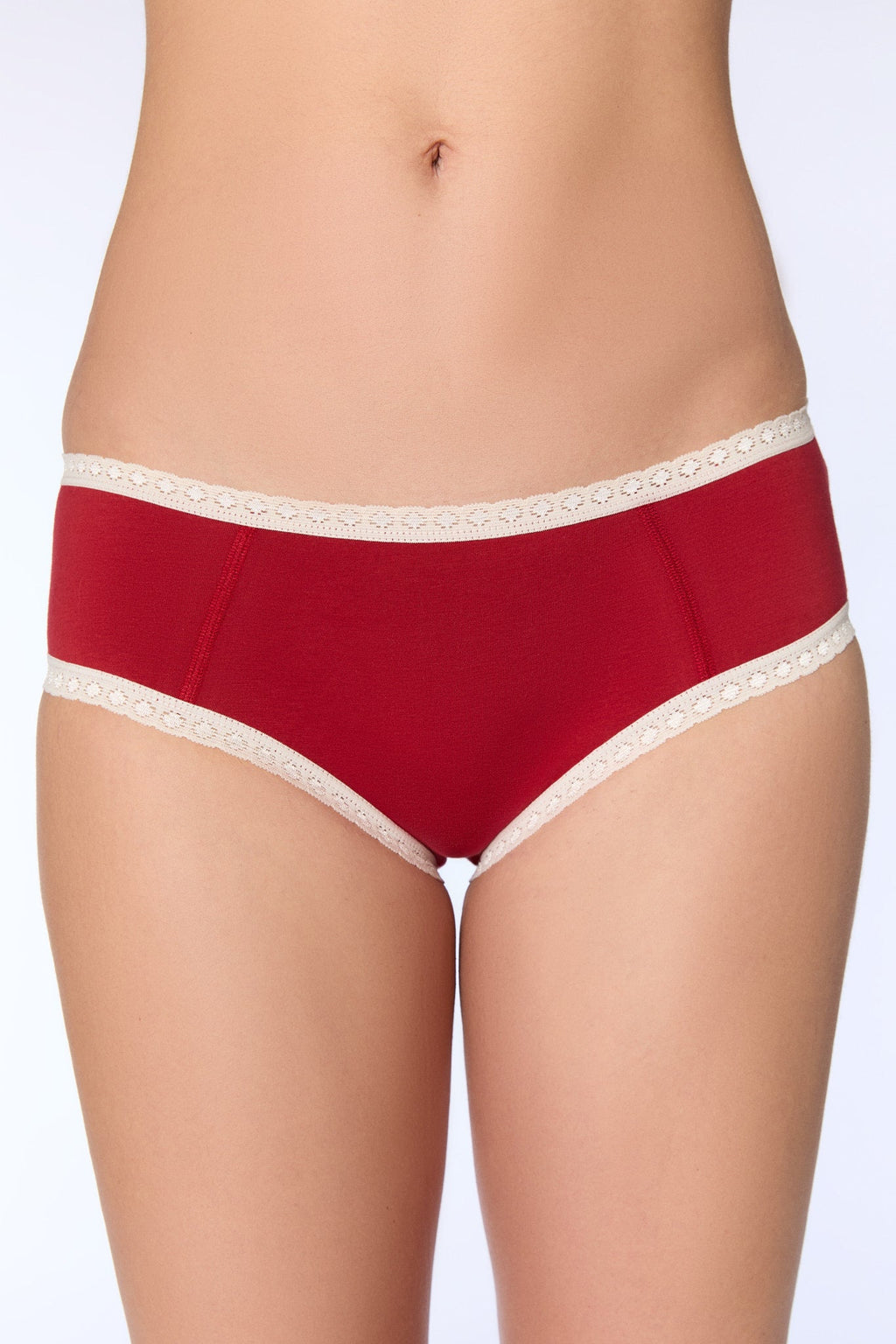 Hipster with Lace, Red
