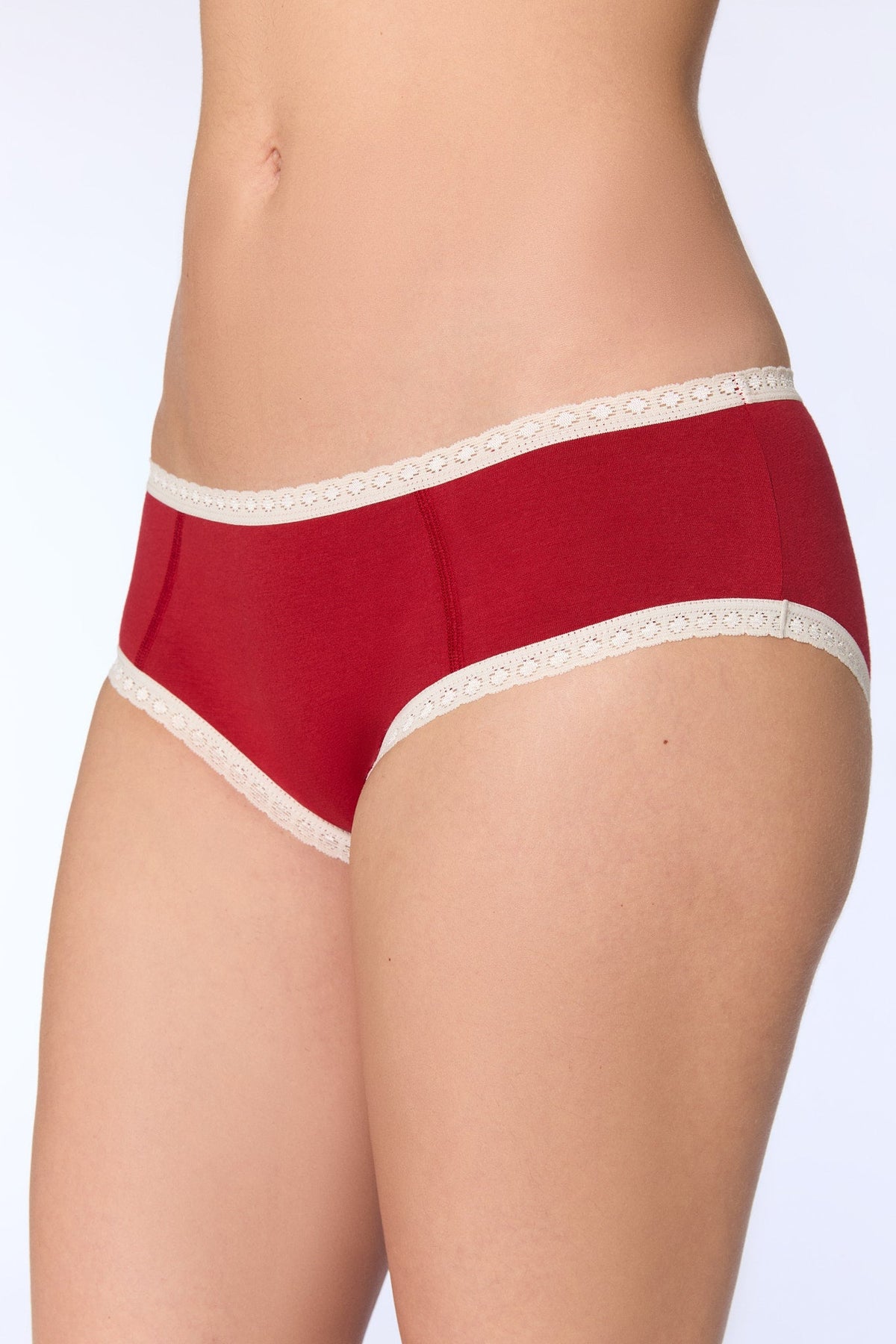 Hipster with Lace, Red