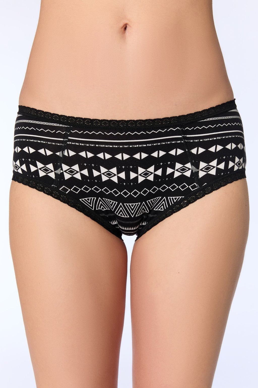 Hipster with Lace, Black - White