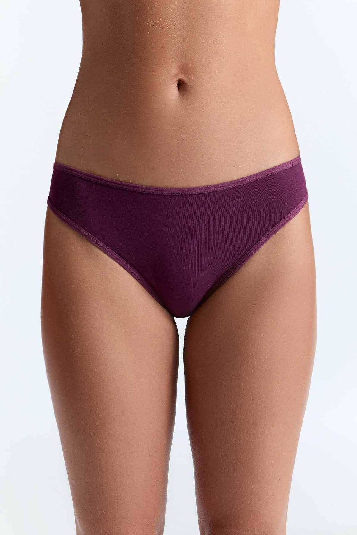 Women's Brief Classic, Black / Aubergine / Iceberg Green — Albero Natur, view 4