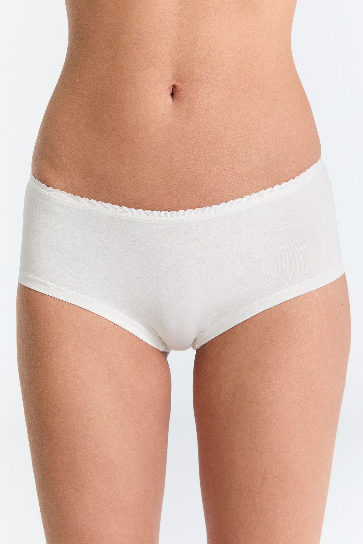 Women's Pants with Fine Lace, Natural White