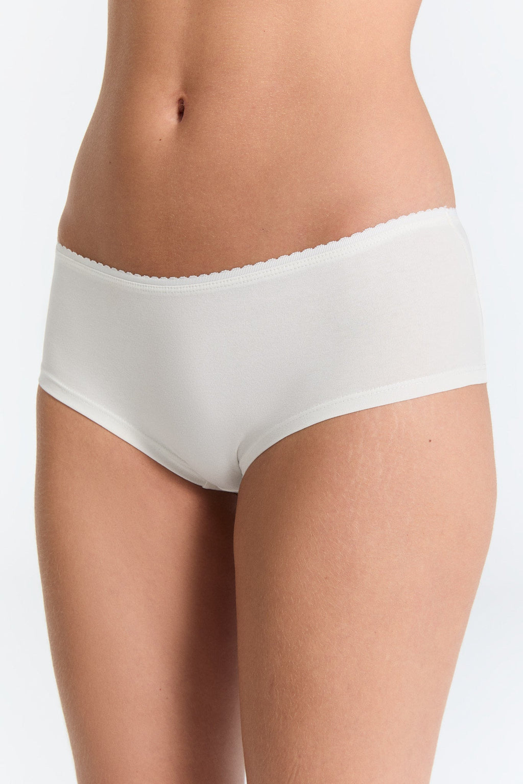 Women's Pants with Fine Lace, Natural White
