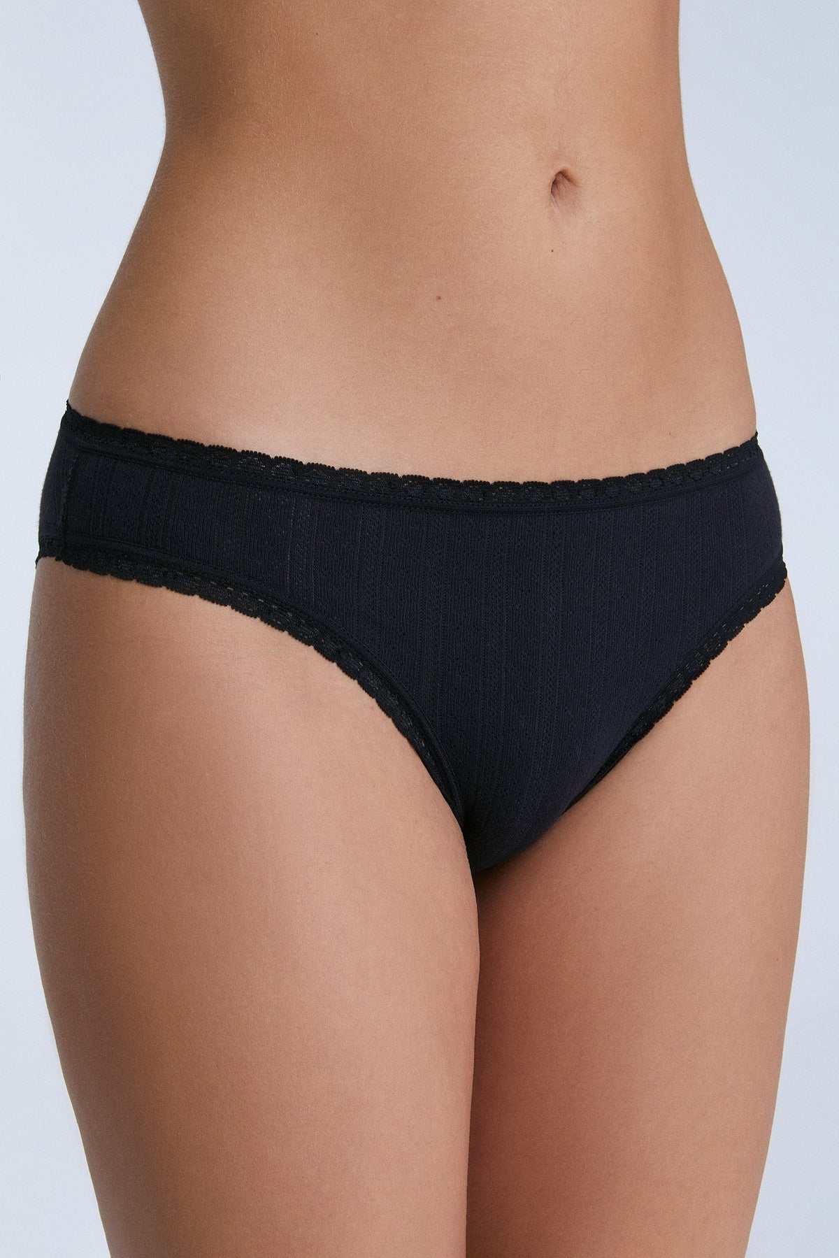 Jacquard Brief with Lace, Black — Albero Natur, view 4