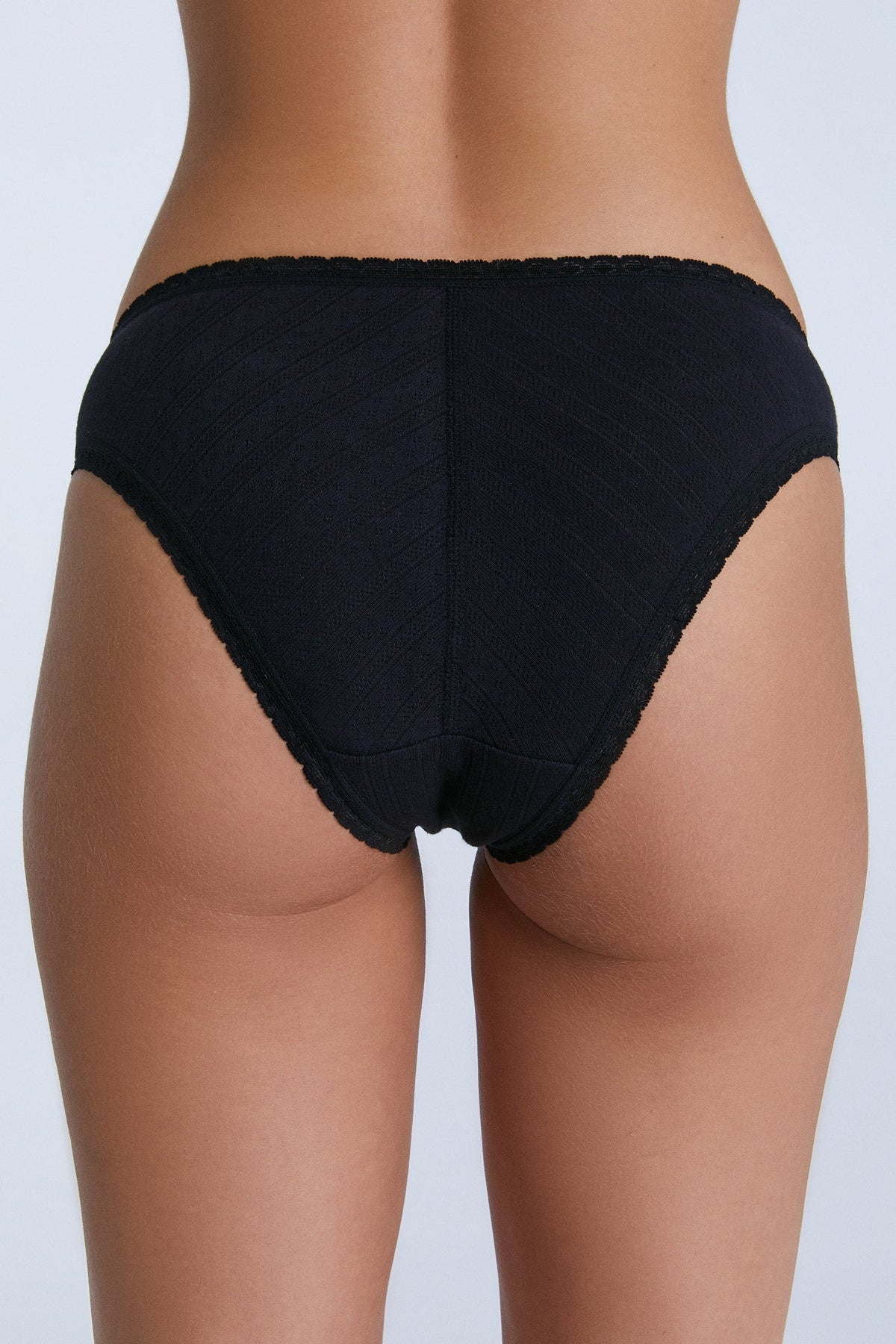 Jacquard Brief with Lace, Black — Albero Natur, view 2