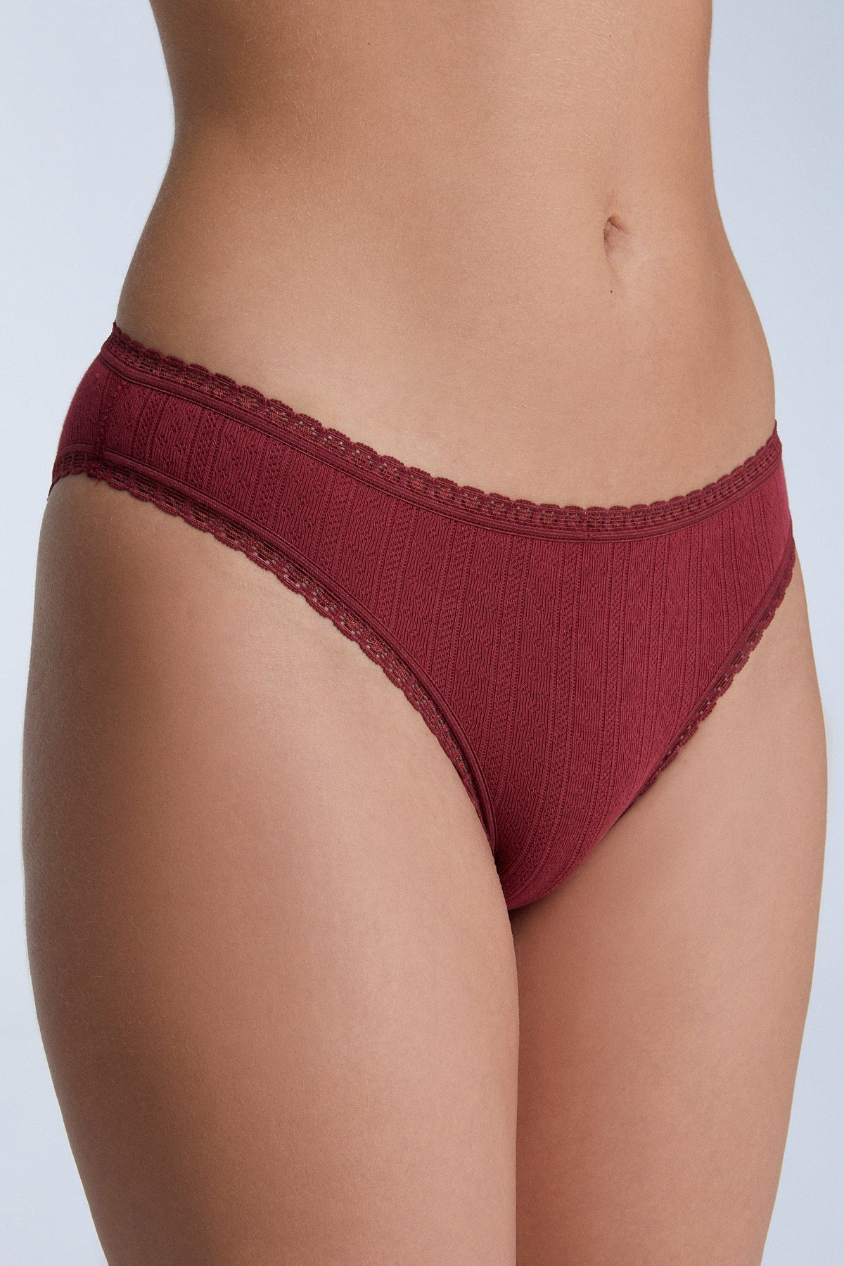 Jacquard Brief with Lace, Tibet Red — Albero Natur, view 4