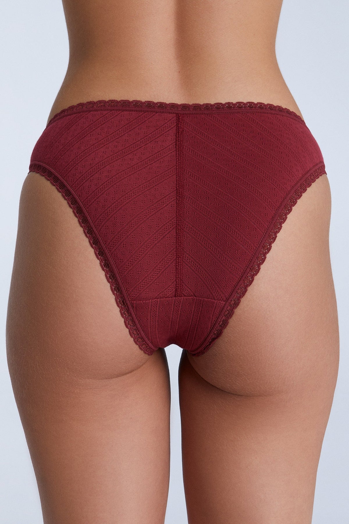 Jacquard Brief with Lace, Tibet Red — Albero Natur, view 2