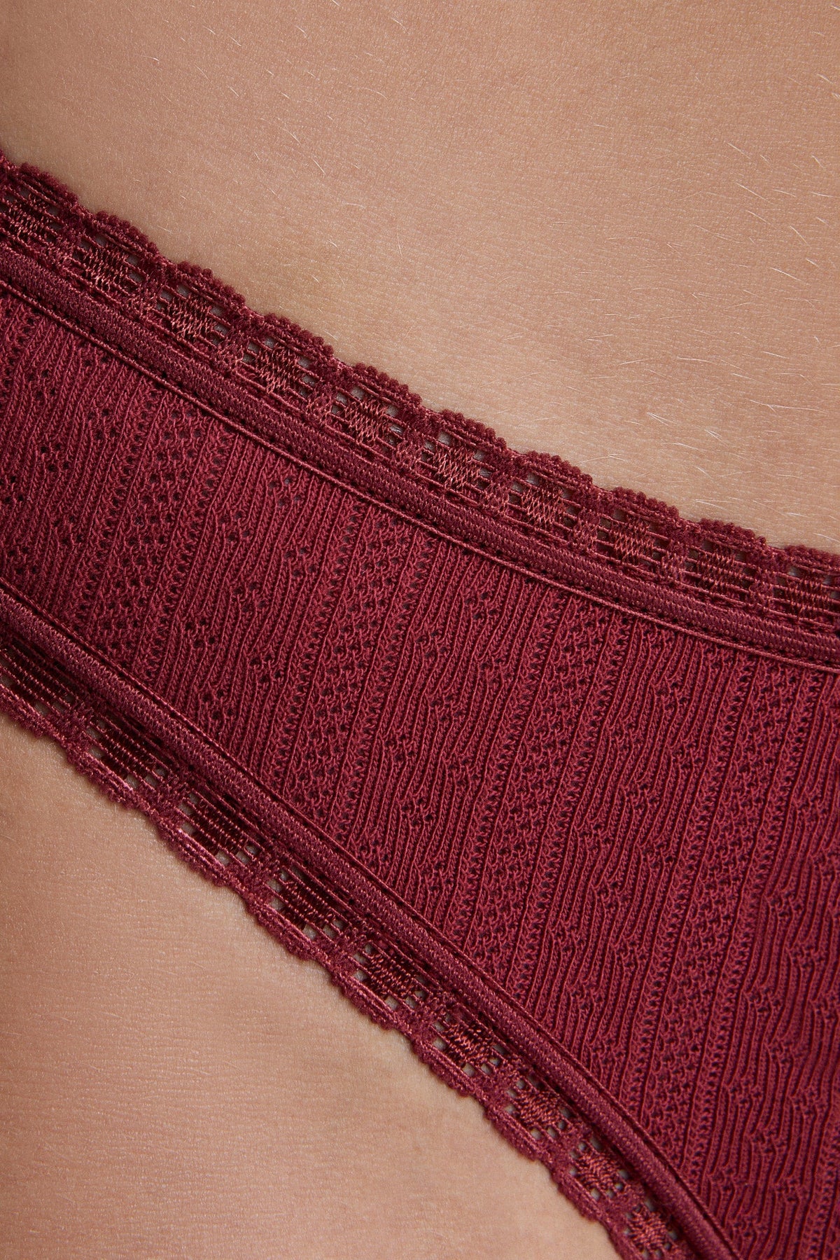 Jacquard Brief with Lace, Tibet Red — Albero Natur, view 5