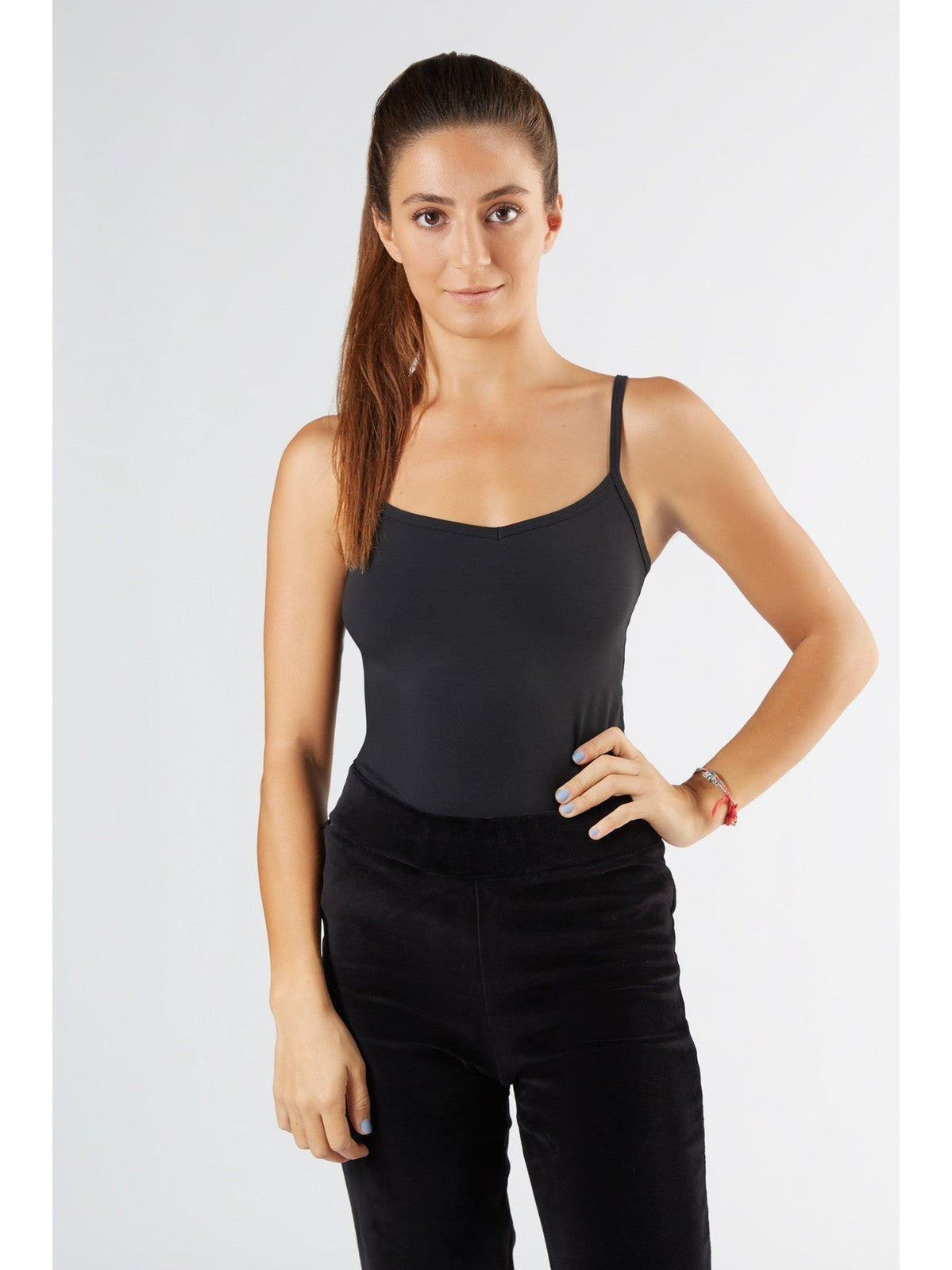 Women's Strappy Top Stretch, Black — Albero Natur