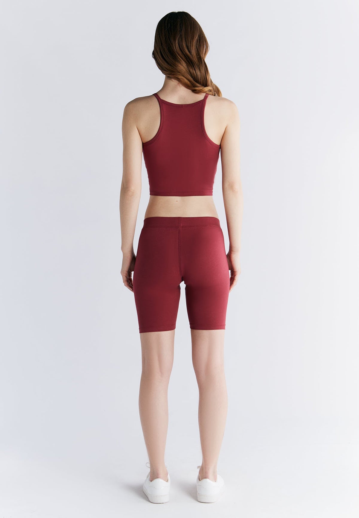 Women's Cycling Shorts, Rose Red — Leela Cotton, view 5
