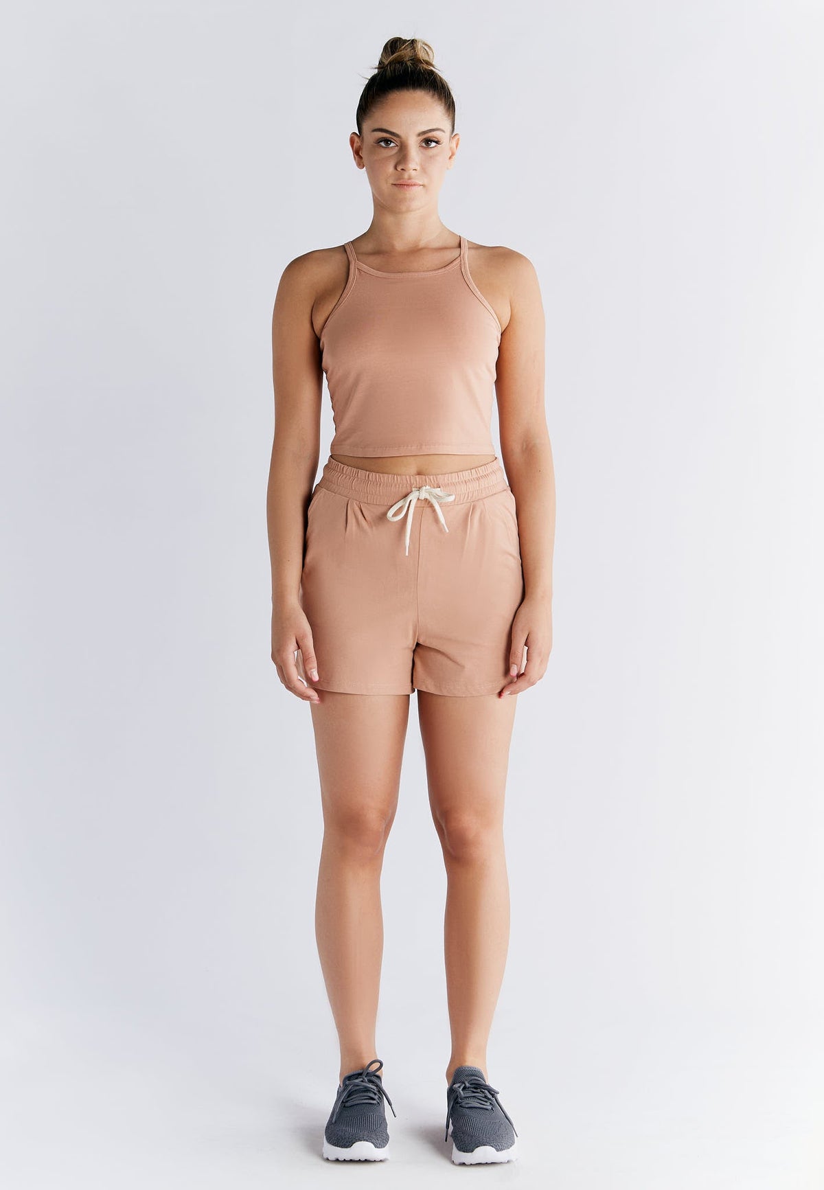 Top with Integrated Bustier, Café Crema — Leela Cotton, view 5