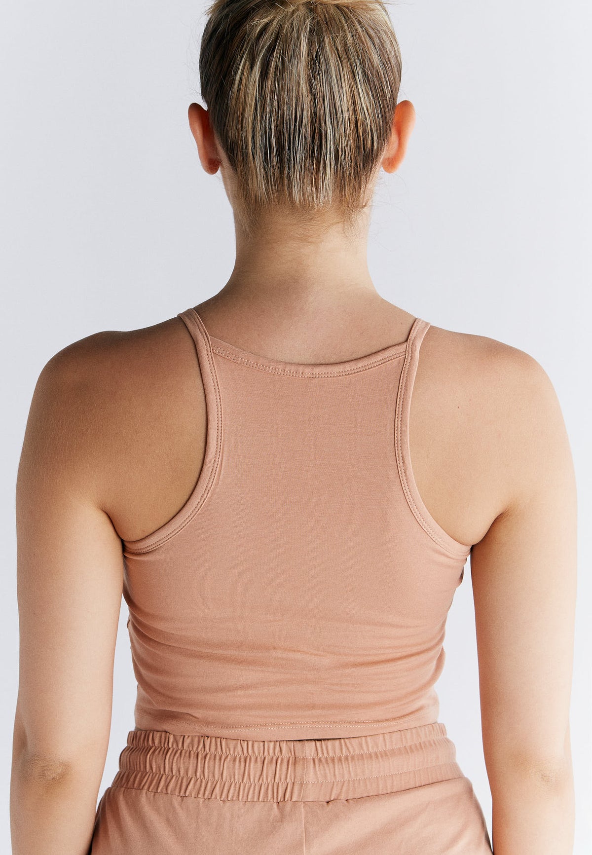 Top with Integrated Bustier, Café Crema — Leela Cotton, view 2