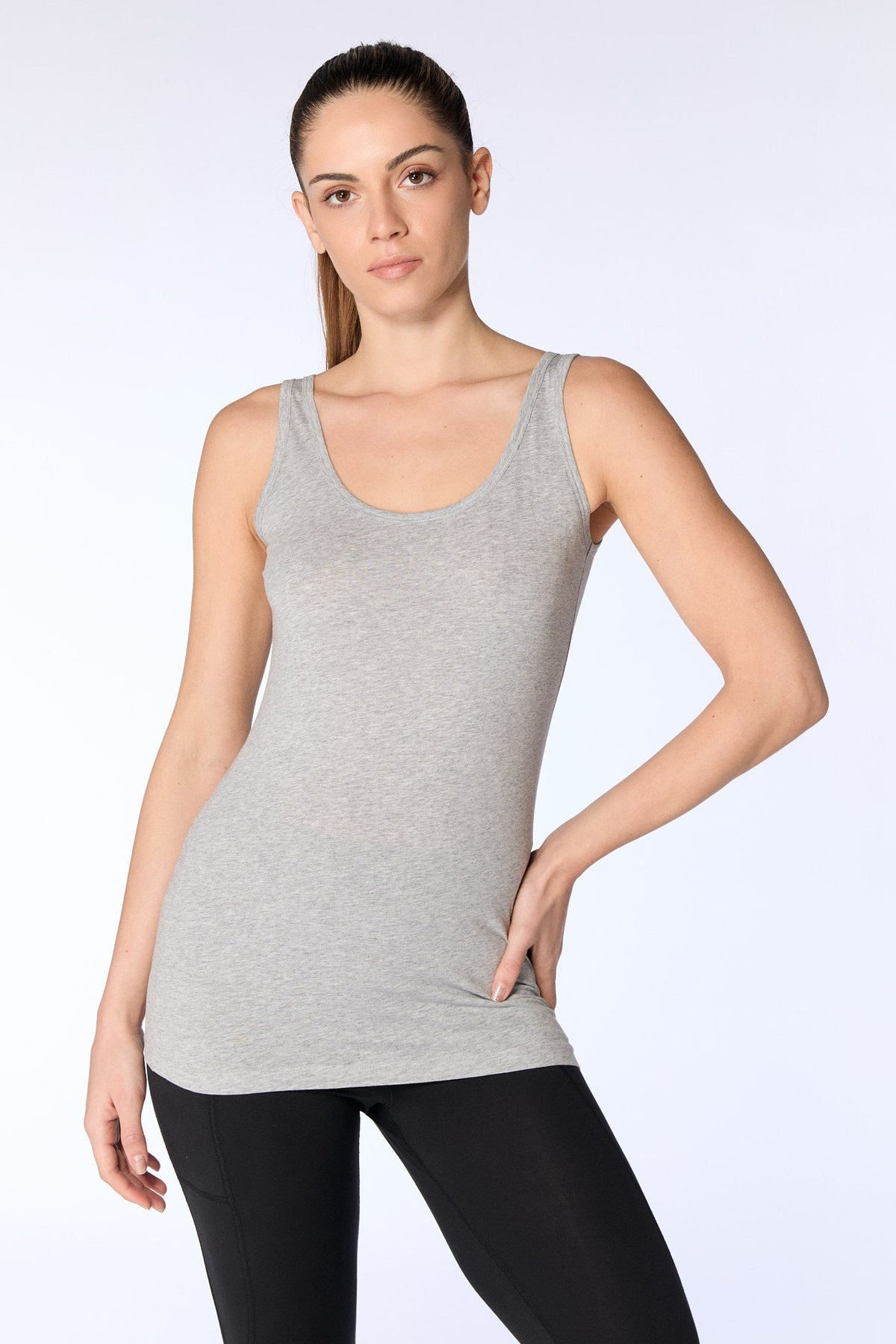 Women's Vest Top, Grey-Melange — Albero Natur, view 4