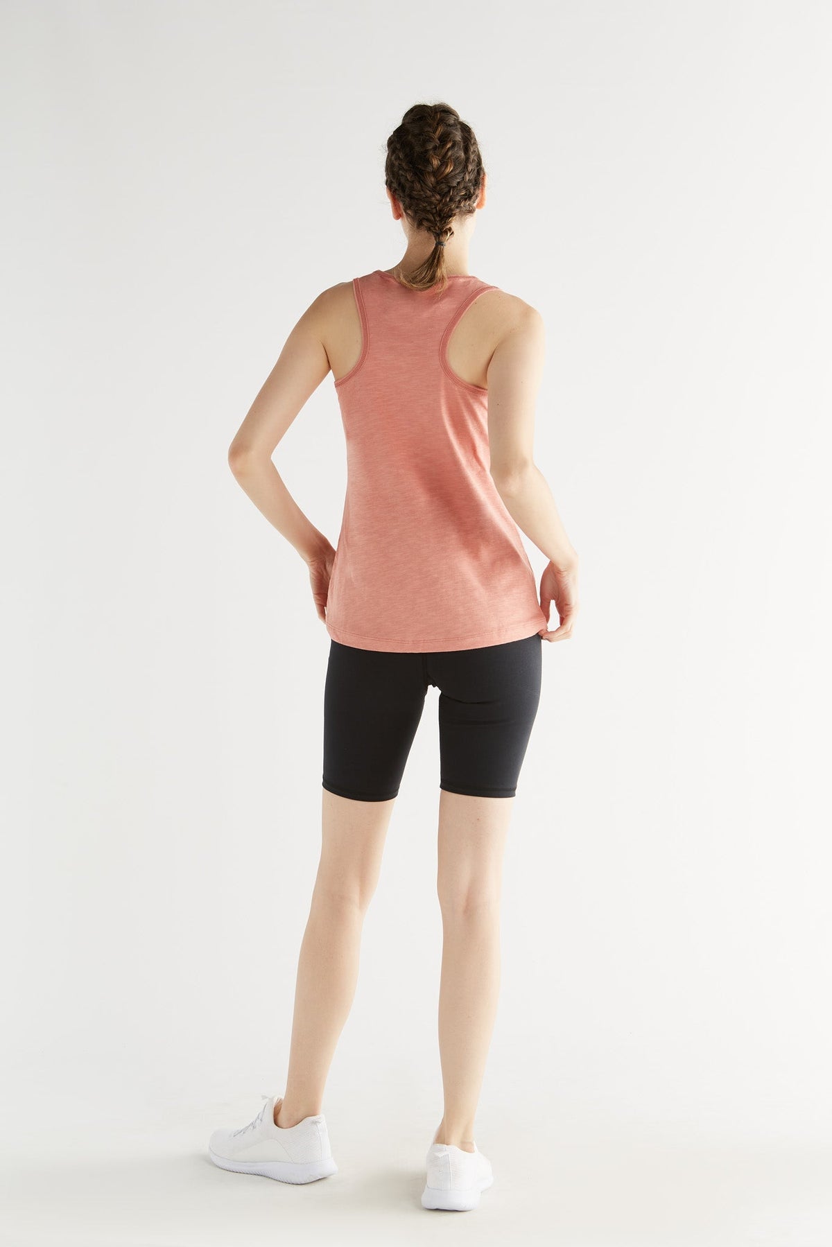 Women's Slub Jersey-Top, Salmon Red — Leela Cotton, view 5