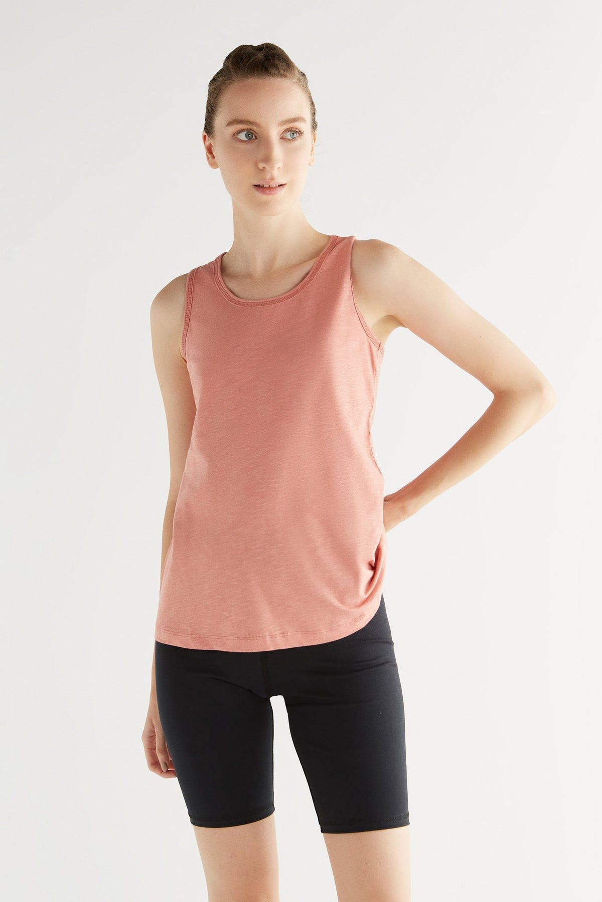 Women's Slub Jersey - Top, Salmon Red