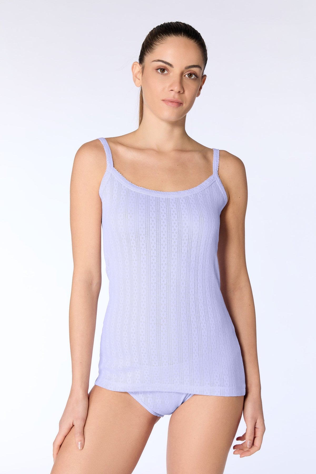 Women's Jacquard Top, Lavender Blue
