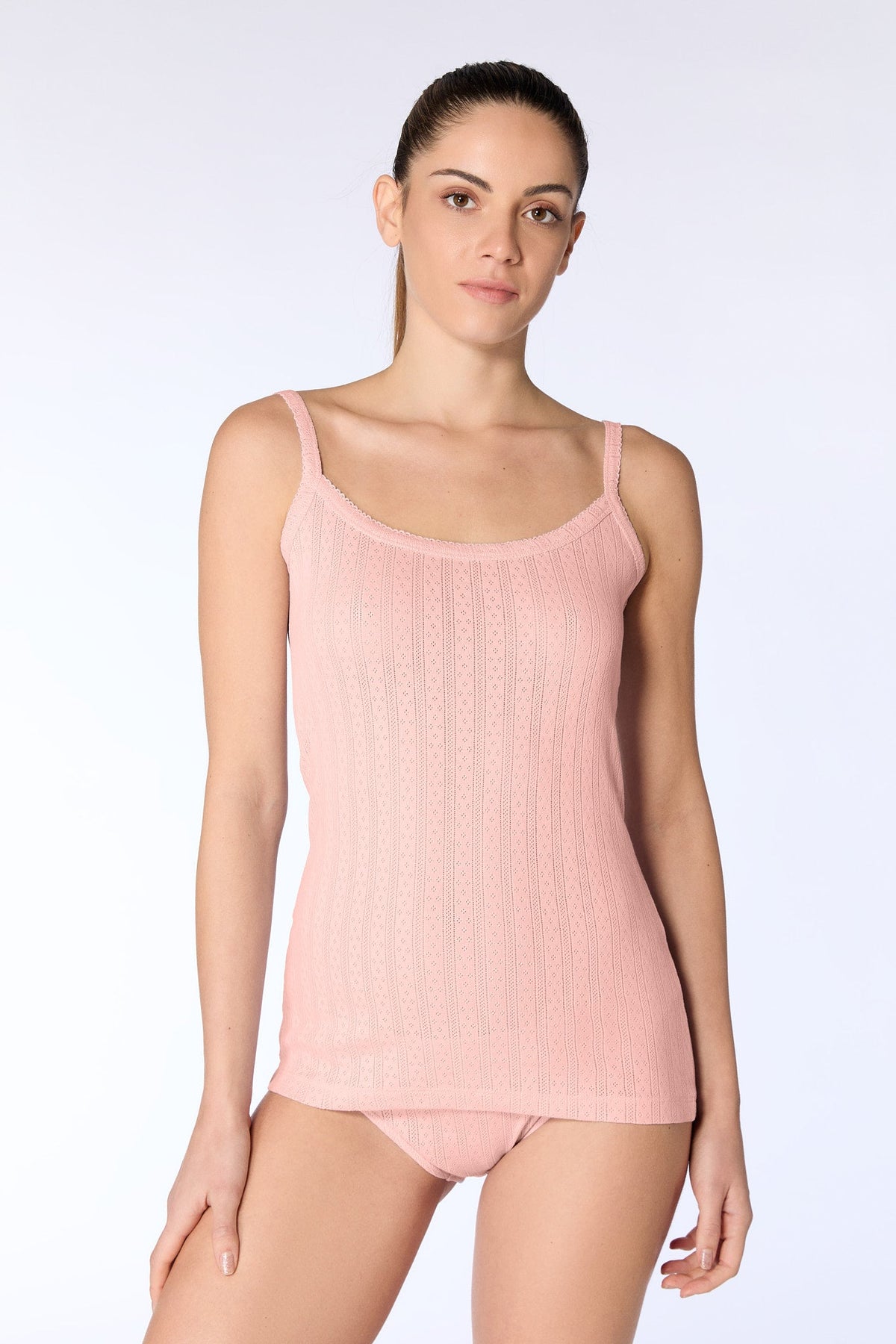 Women's Jacquard Top, Peach — Albero Natur