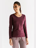 Women's Long Sleeve Top, Aubergine