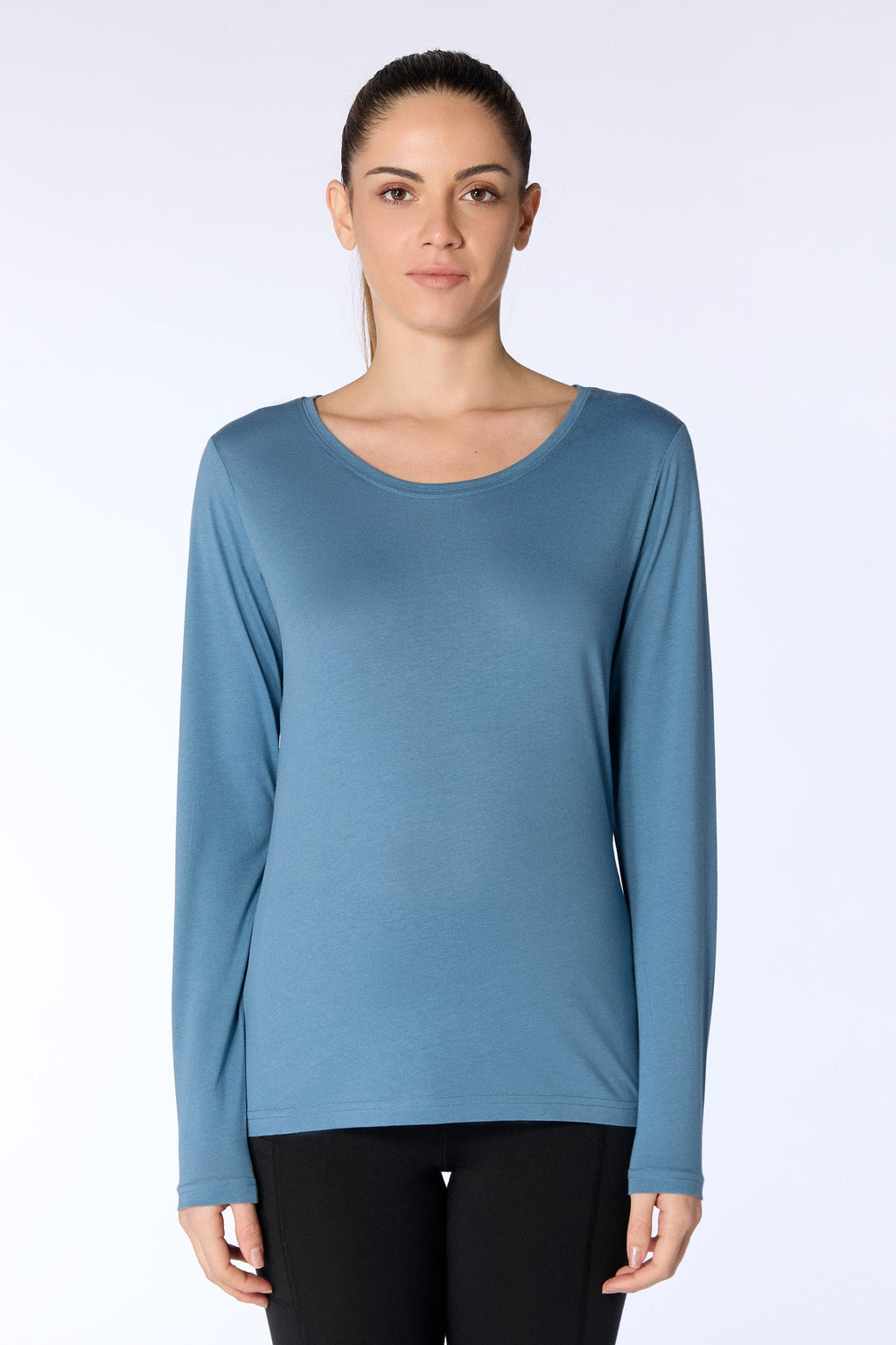 Women's Long Sleeve Top, Denim Blue