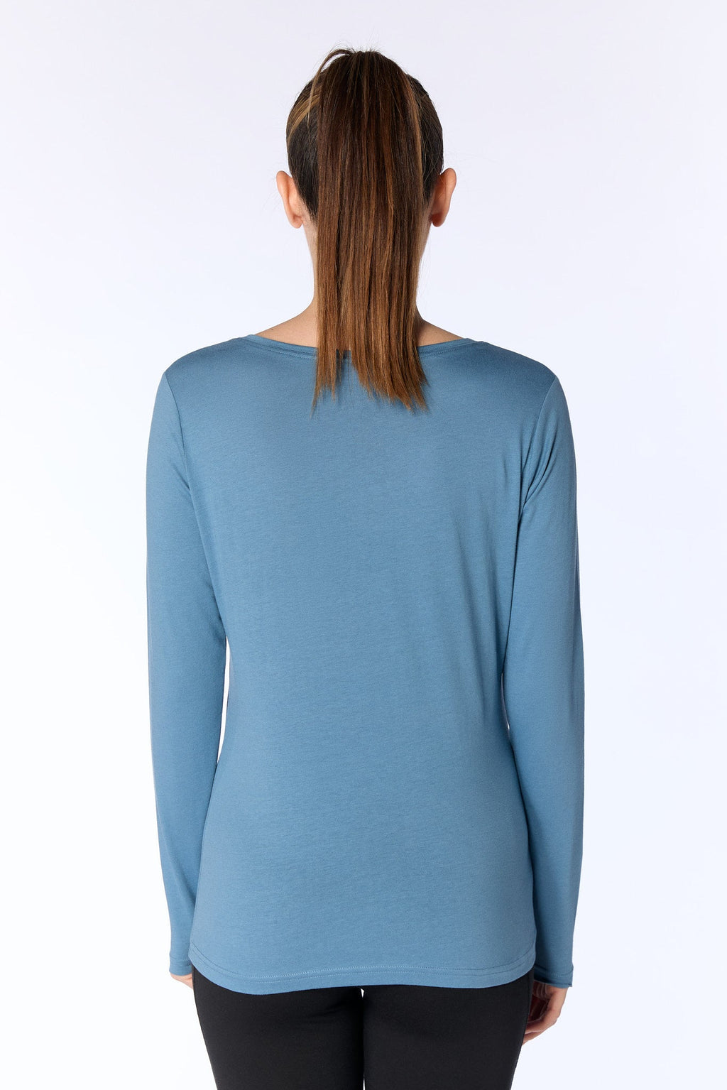 Women's Long Sleeve Top, Denim Blue