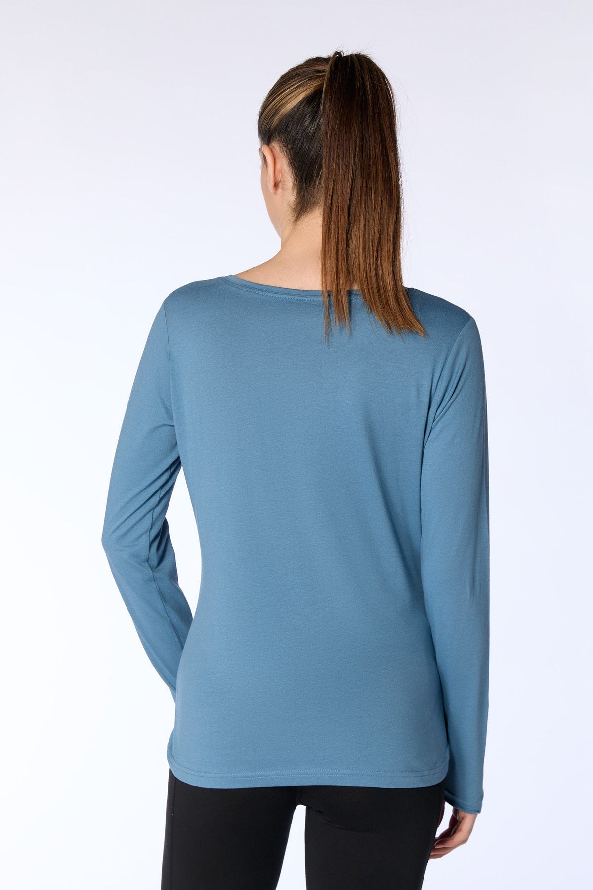 Women's Long Sleeve Top, Denim Blue