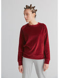 Women's Velour Sweatshirt, Bordeaux