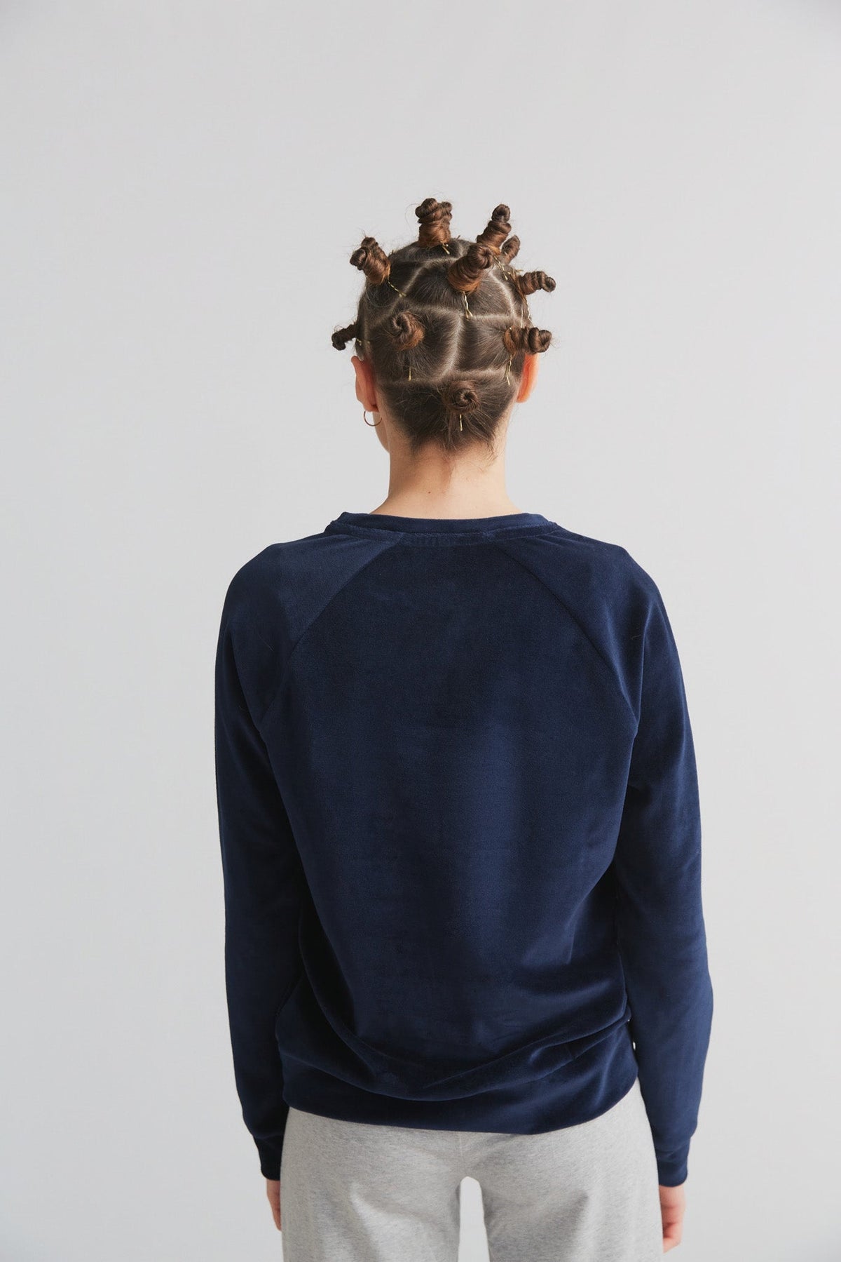 Women's Velour Sweatshirt, Midnight Blue