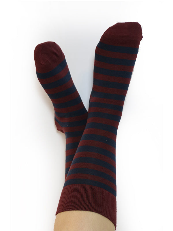 Unisex Socks, Bordeaux / Navy (6-Pack) — Albero Natur