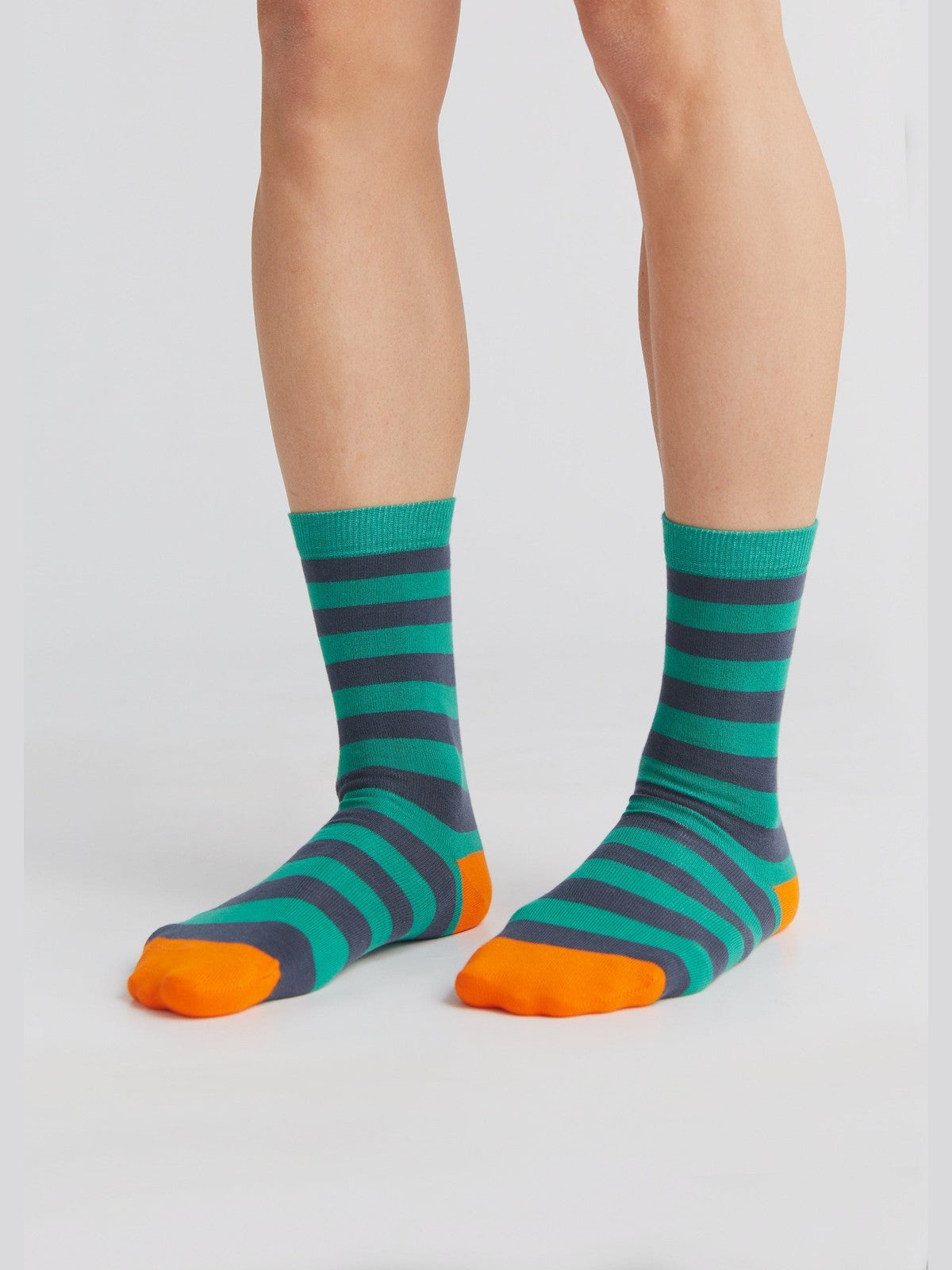 Unisex Socks, Green-Navy-Orange (6-Pack) — Albero Natur