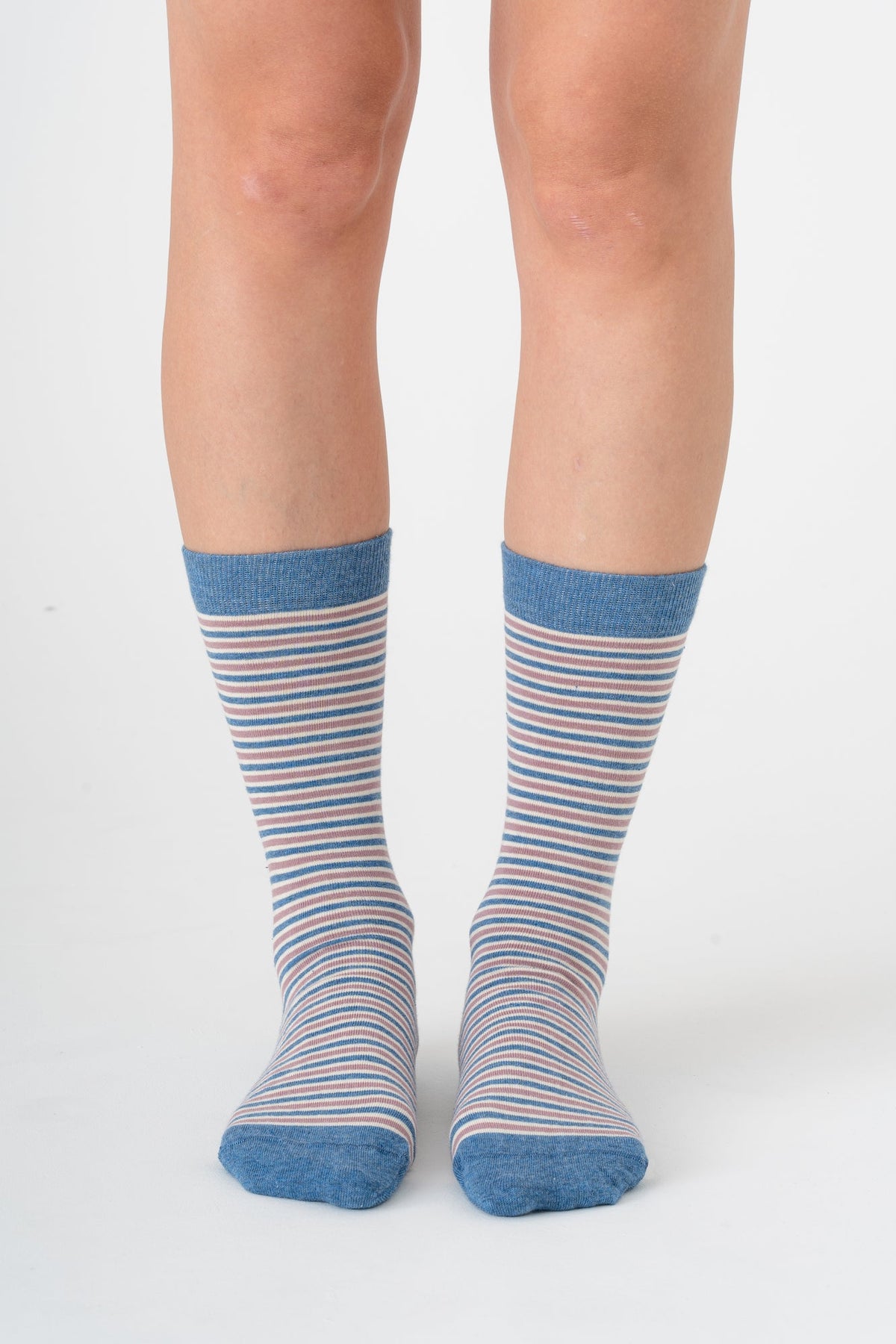 Unisex Socks, Jeans-Melange-Berry-Natural (6 Pair) — Albero Natur, view 2
