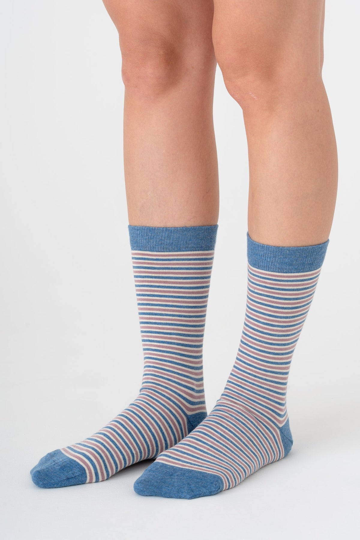 Unisex Socks, Jeans-Melange-Berry-Natural (6 Pair) — Albero Natur, view 3