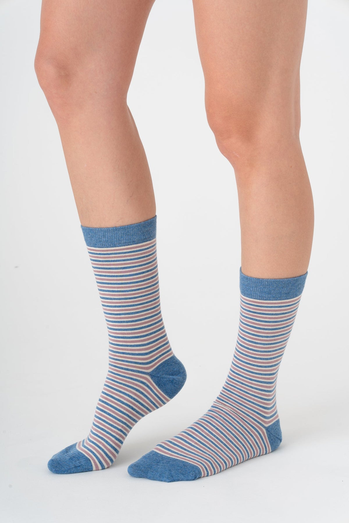 Unisex Socks, Jeans-Melange-Berry-Natural (6 Pair) — Albero Natur, view 5