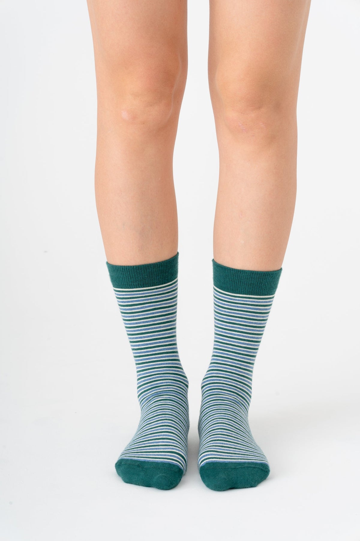 Unisex Socks Pine Needle / Jeans-Melange / Natural, (6 Pair) — Albero Natur, view 2