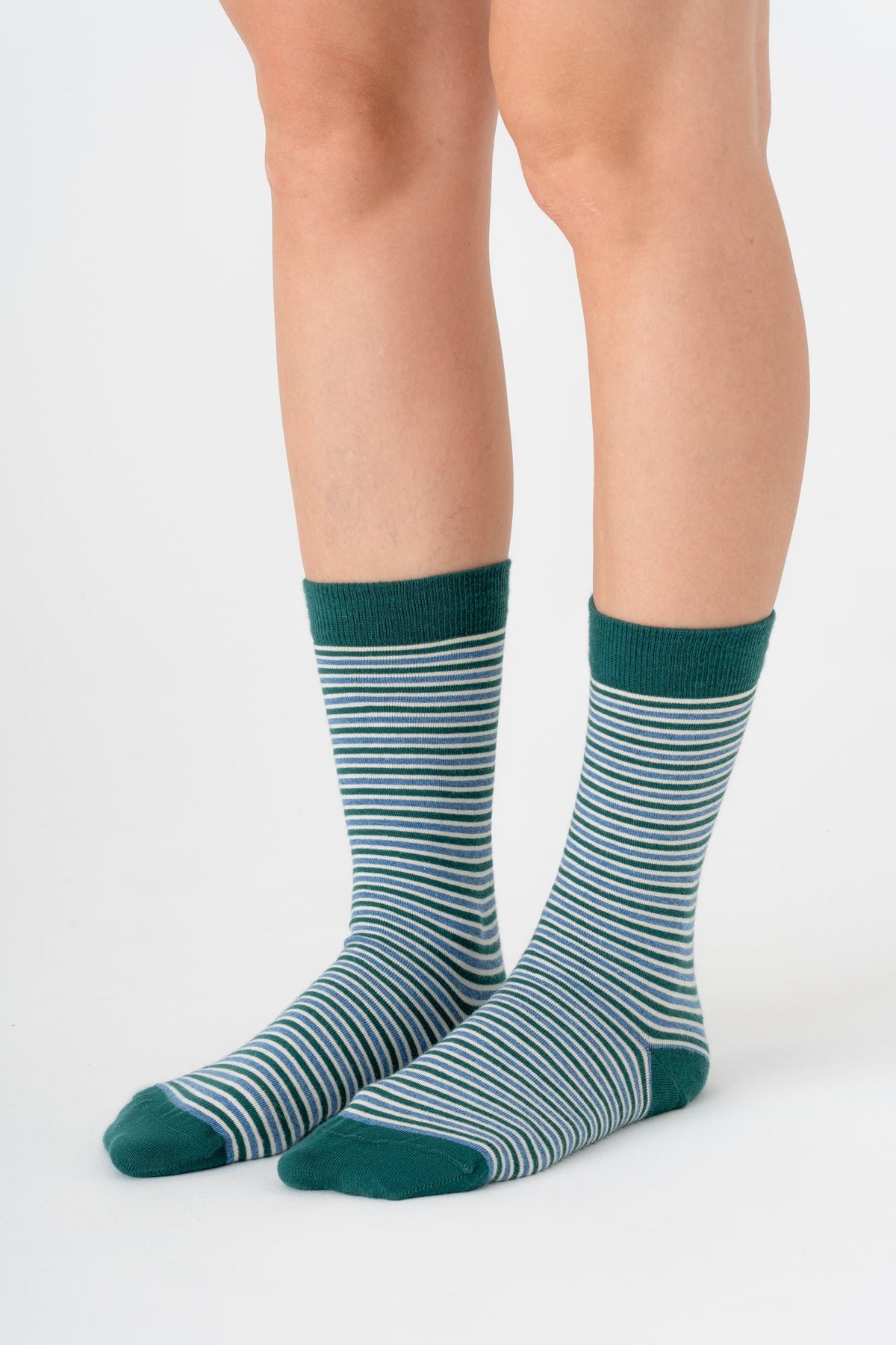 Unisex Socks Pine Needle / Jeans-Melange / Natural, (6 Pair) — Albero Natur, view 3