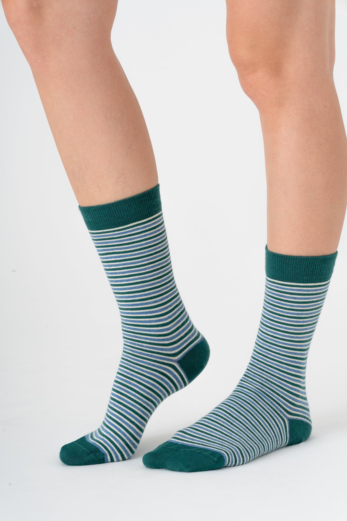 Unisex Socks Pine Needle / Jeans-Melange / Natural, (6 Pair) — Albero Natur, view 4