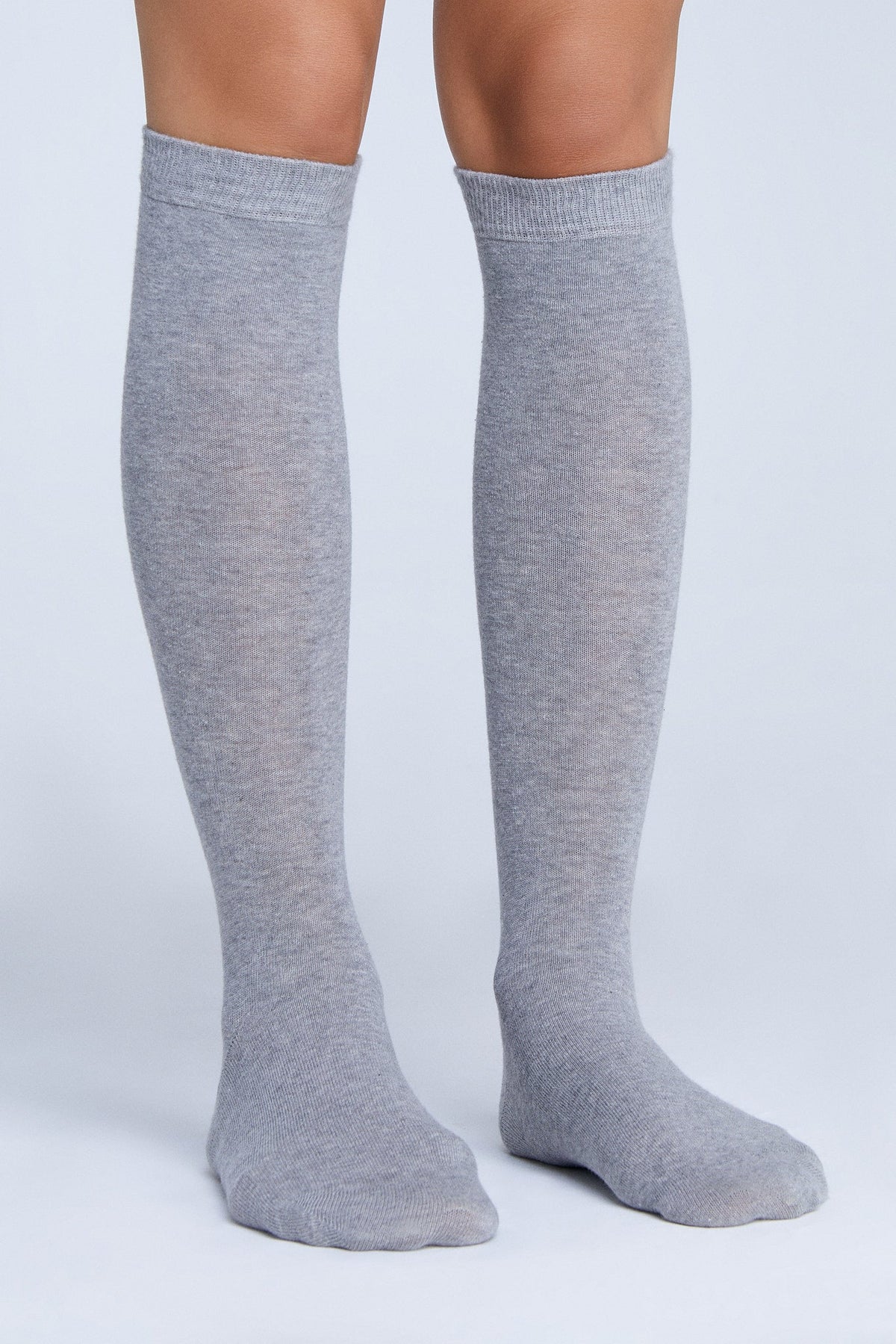 Unisex Knee Socks, Grey-Melange (6-Pack) — Albero Natur, view 2