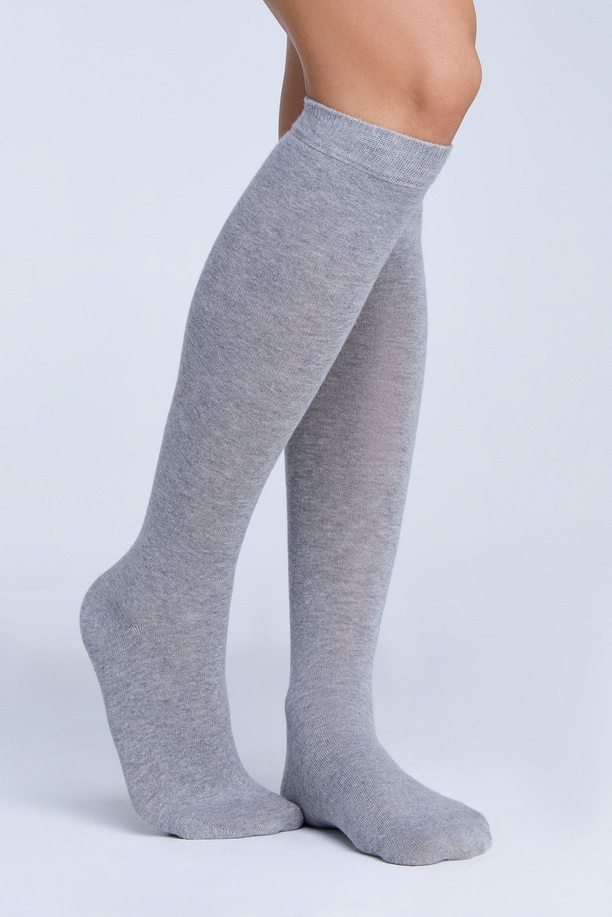 Unisex Knee Socks, Grey-Melange (6-Pack) — Albero Natur, view 3