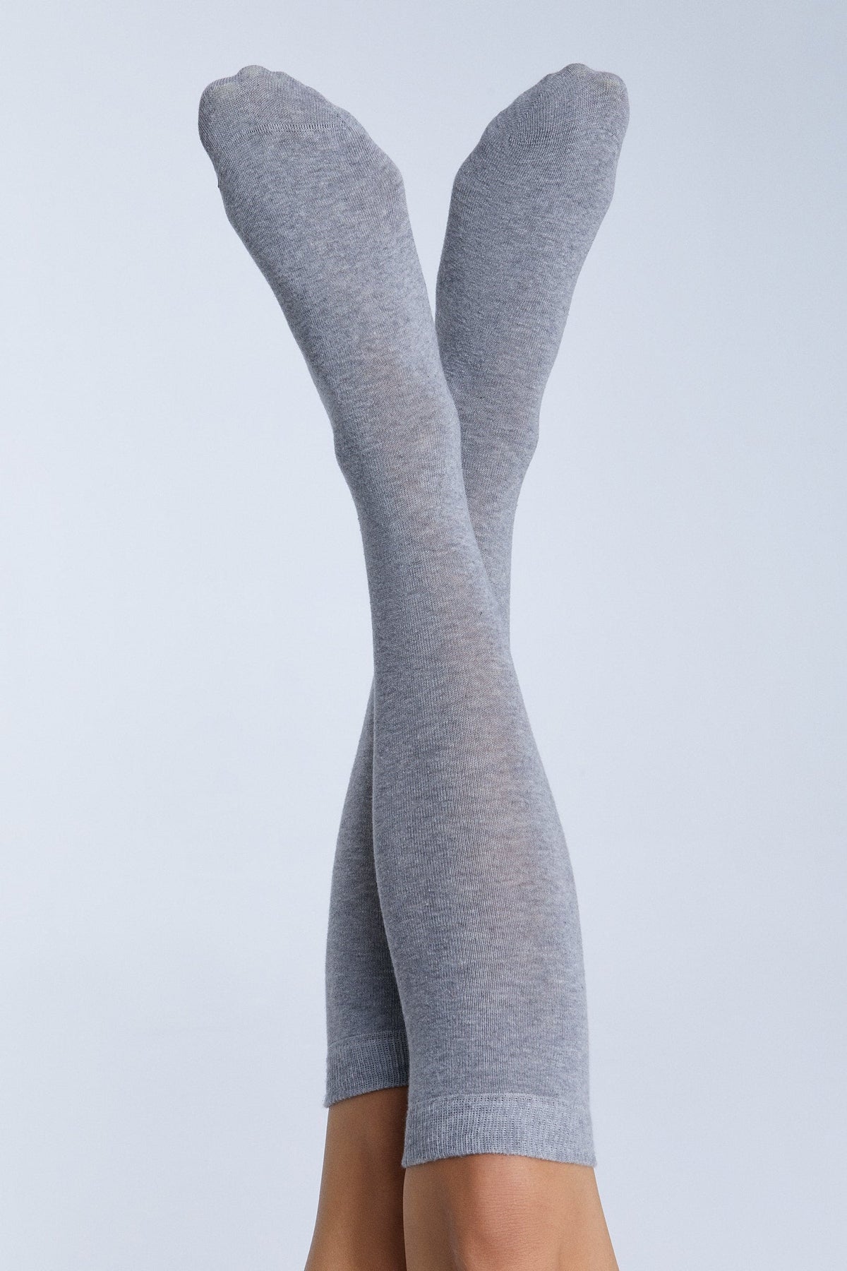 Unisex Knee Socks, Grey-Melange (6-Pack) — Albero Natur
