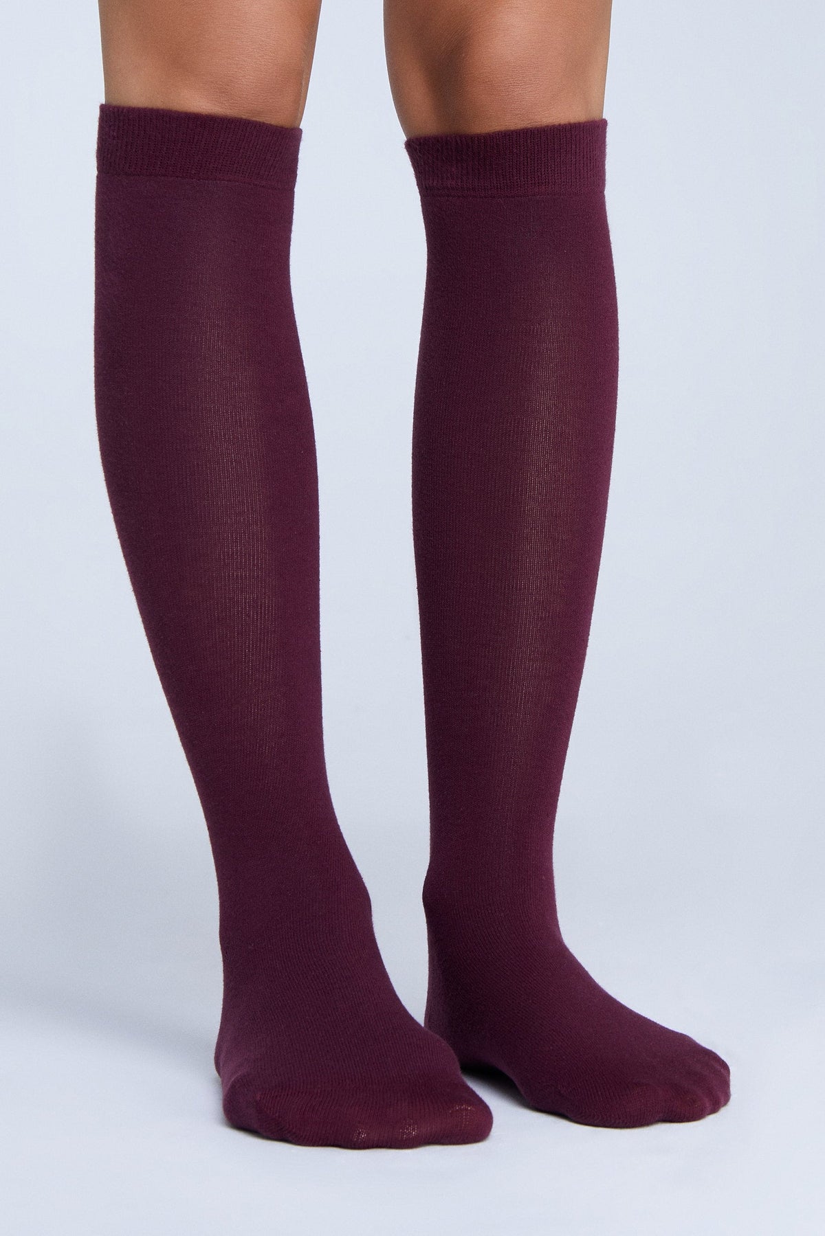 Unisex Knee Socks, Bordeaux (6-Pack) — Albero Natur, view 2