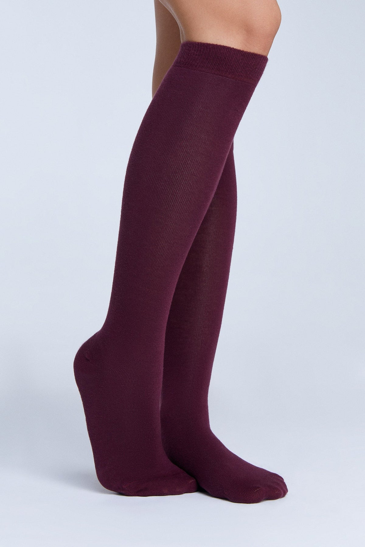 Unisex Knee Socks, Bordeaux (6-Pack) — Albero Natur, view 3