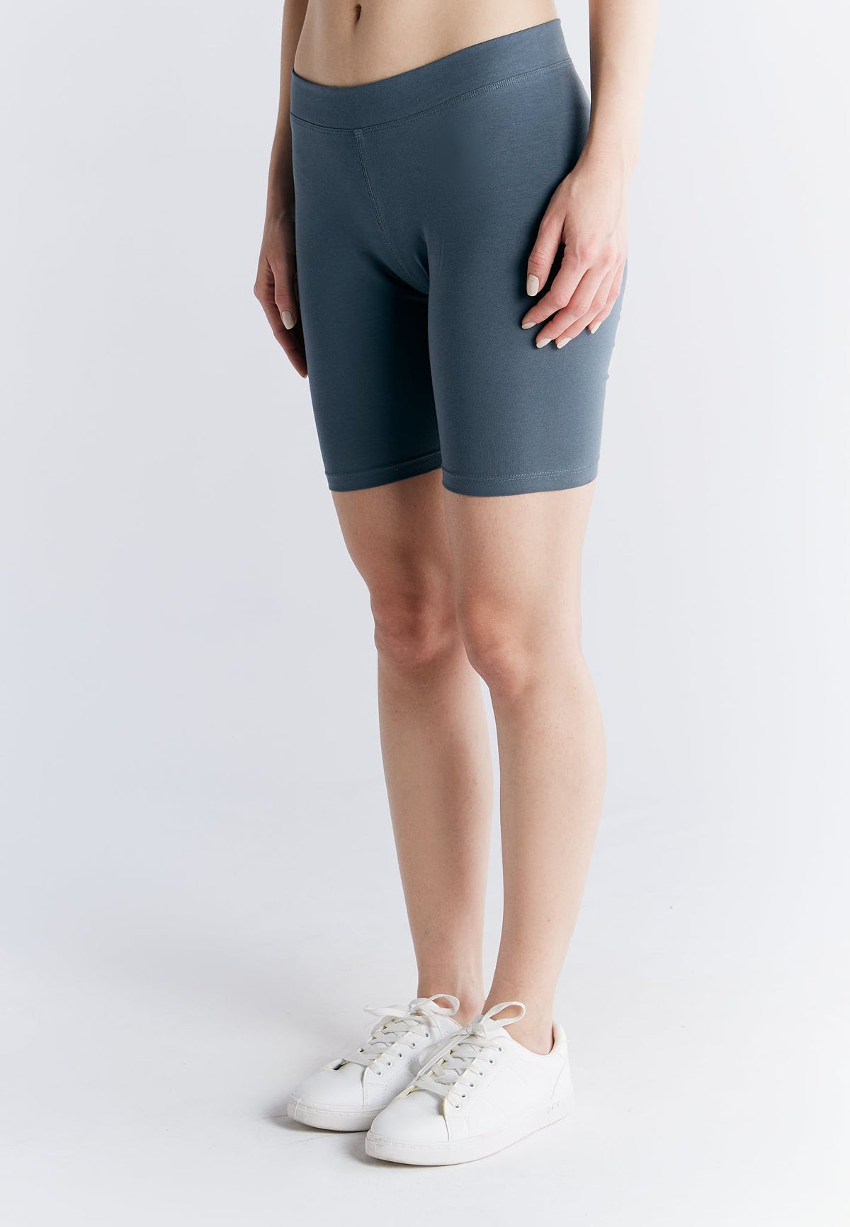 Women's Cycling Shorts, Dark Slate — Leela Cotton, view 3